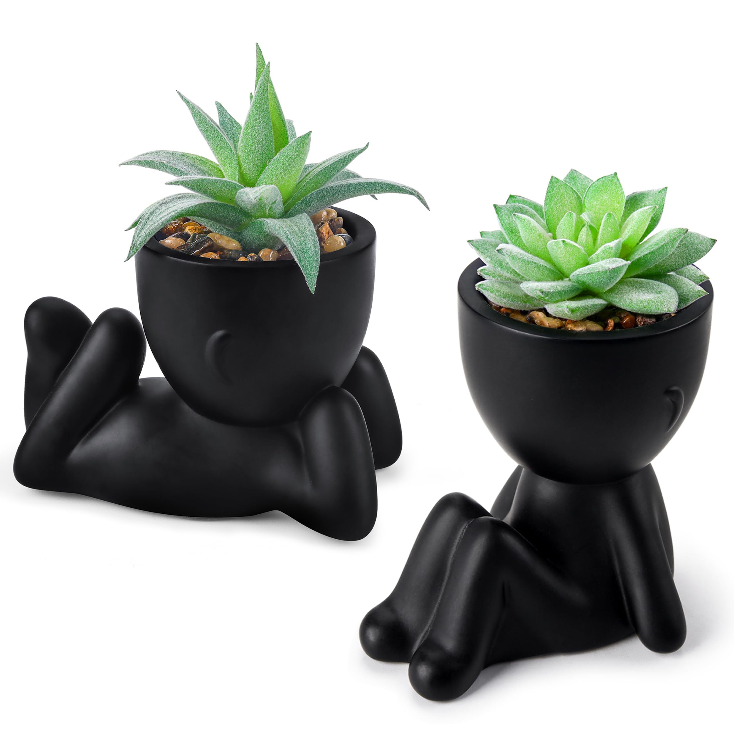 Der Rose 2 Packs Fake Plants Succulent Plants Artificial for Home Bathroom Living Room Office Decor