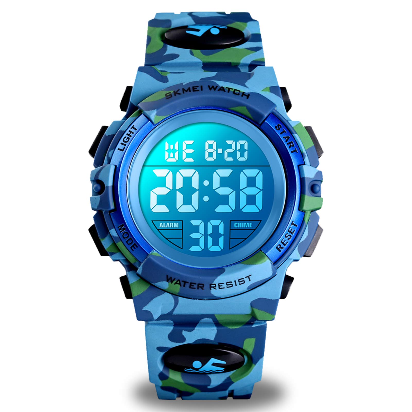 cofuoKids Digital Sports Watch for Boys Girls, Boy Waterproof Casual Electronic Analog Quartz 7 Colorful Led Watches with Alarm Stopwatch Silicone Band Luminous Wristatches