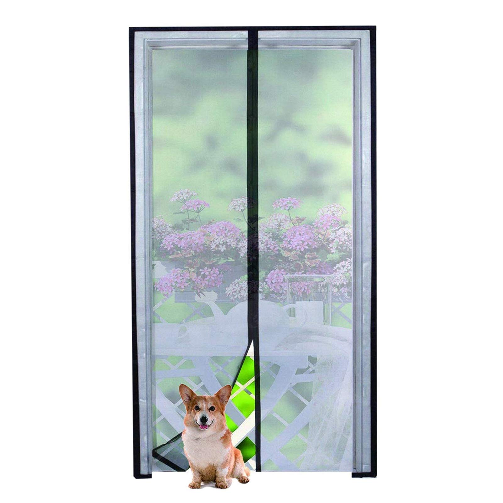 ScreenYET Magnetic Screen Door Fiberglass -Full Frame Seal -Fits Door Size up to 34 X 82 Inches -26 Strong Magnets-Weights Bottom Heavy Duty