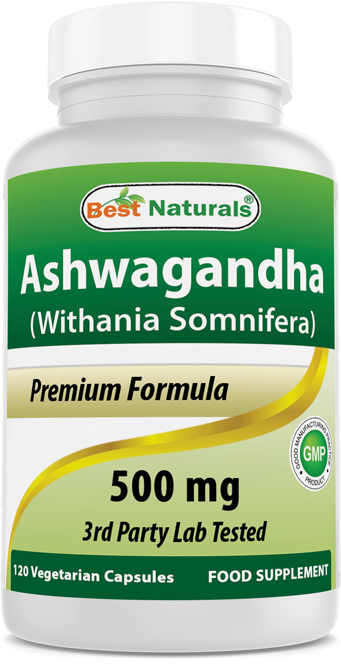 Best Naturals Ashwagandha Capsules for Relaxing Stress and Mood, 500 mg, 120 Count (Packaging may vary)