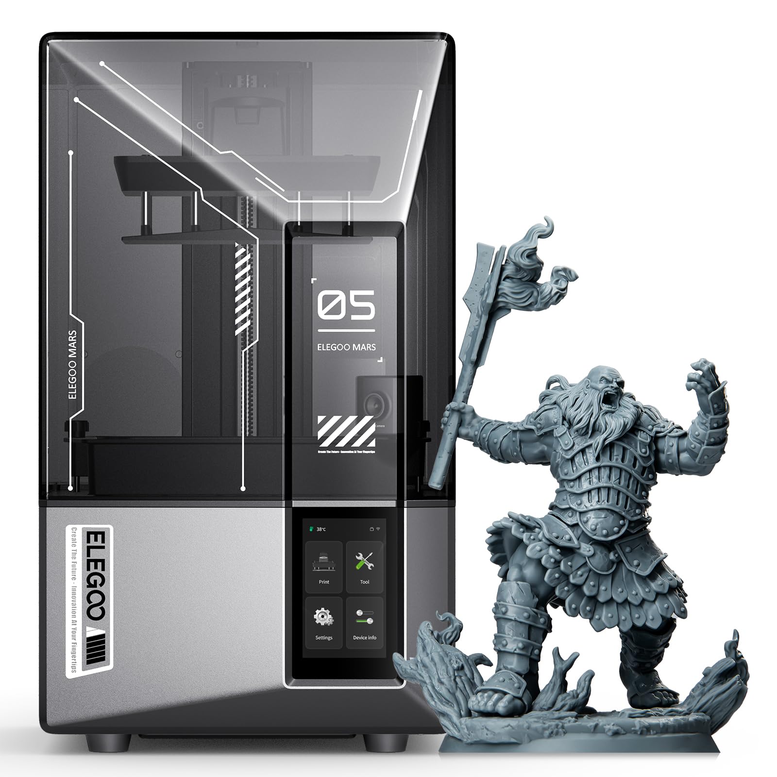 ELEGOOMars 5 Ultra 9K Resin 3D Printer, 150mm/h High Speed Printing, Smart Automatic Leveling, Intelligent Detection, WiFi-Transfer, Printing Size of 153.36 x 77.76 x 165 mm³