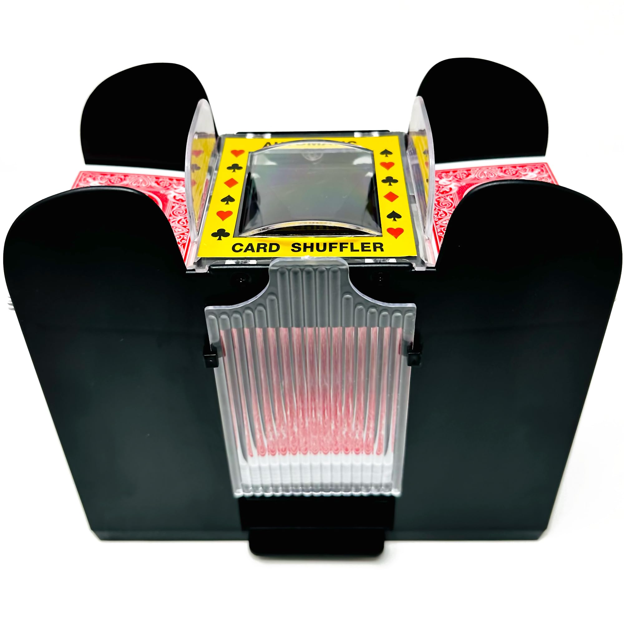 Brybelly Automatic Card Shuffler, The Original 1-6 Deck Electric Shuffler, Battery Operated, Designed for Standard-Size Cards Including Poker Cards, Uno, Phase10, Texas Hold'em, Cards Against Humanity