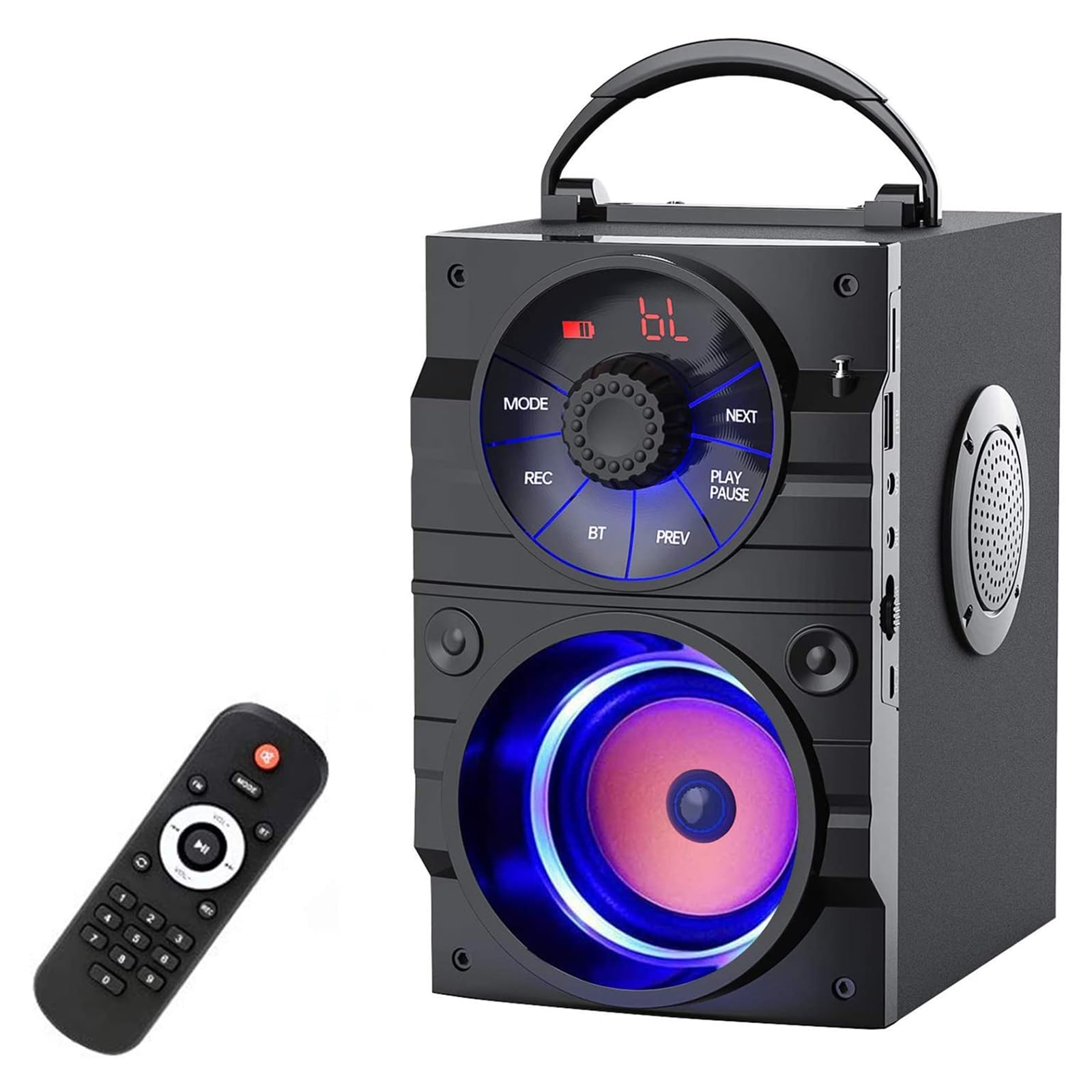 E I F E R Portable Bluetooth Party Speaker with Subwoofer, Bluetooth Speakers Heavy Bass, Wireless, FM Radio, Remote Control, LCD Display - for Outdoor/Indoor, Home, Phone, PC