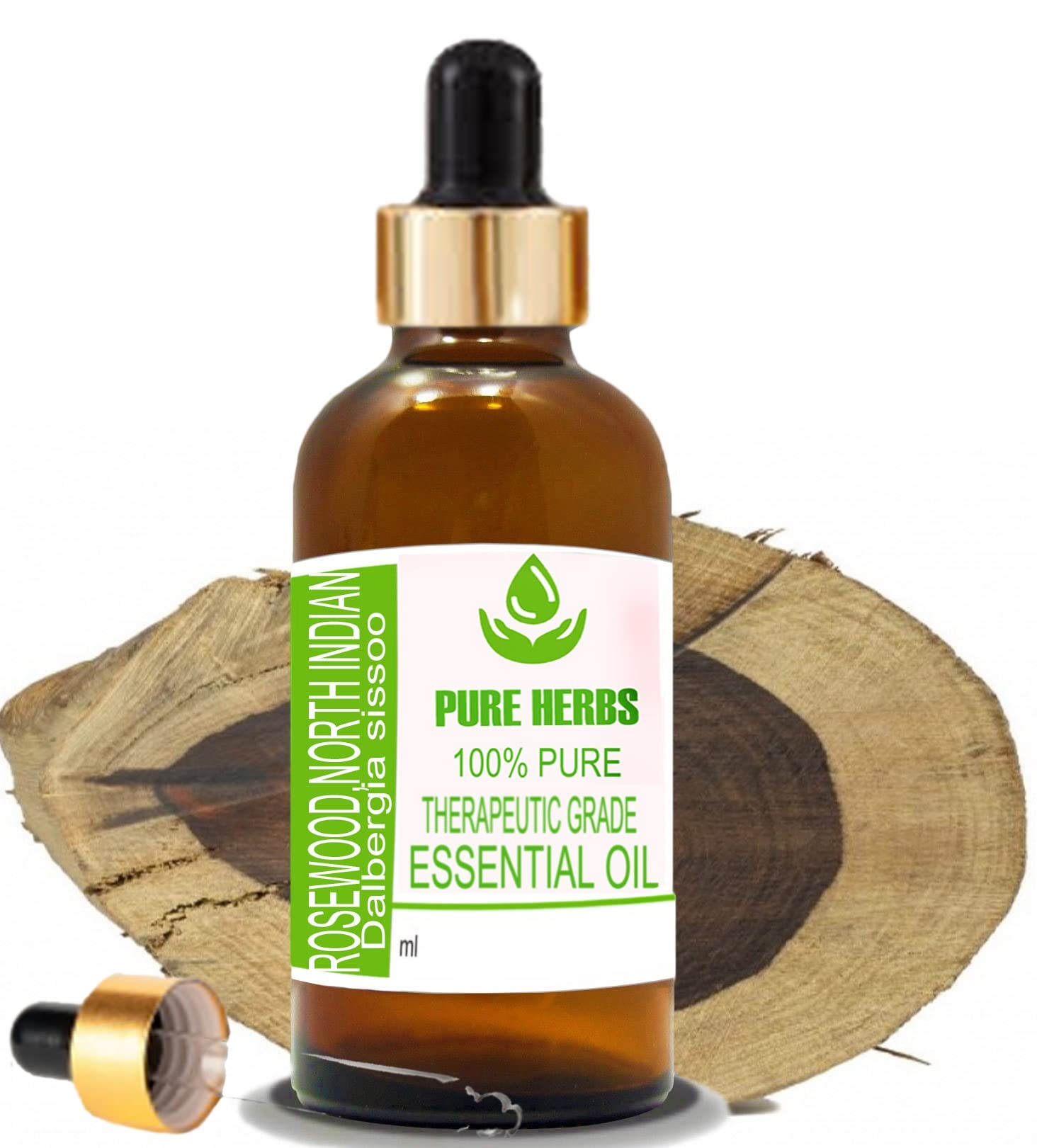 Pure Herbs Rosewood North Indian (DALBERGIA Sissoo) Pure & Natural Therapeutic Grade Essential Oils (100ml)