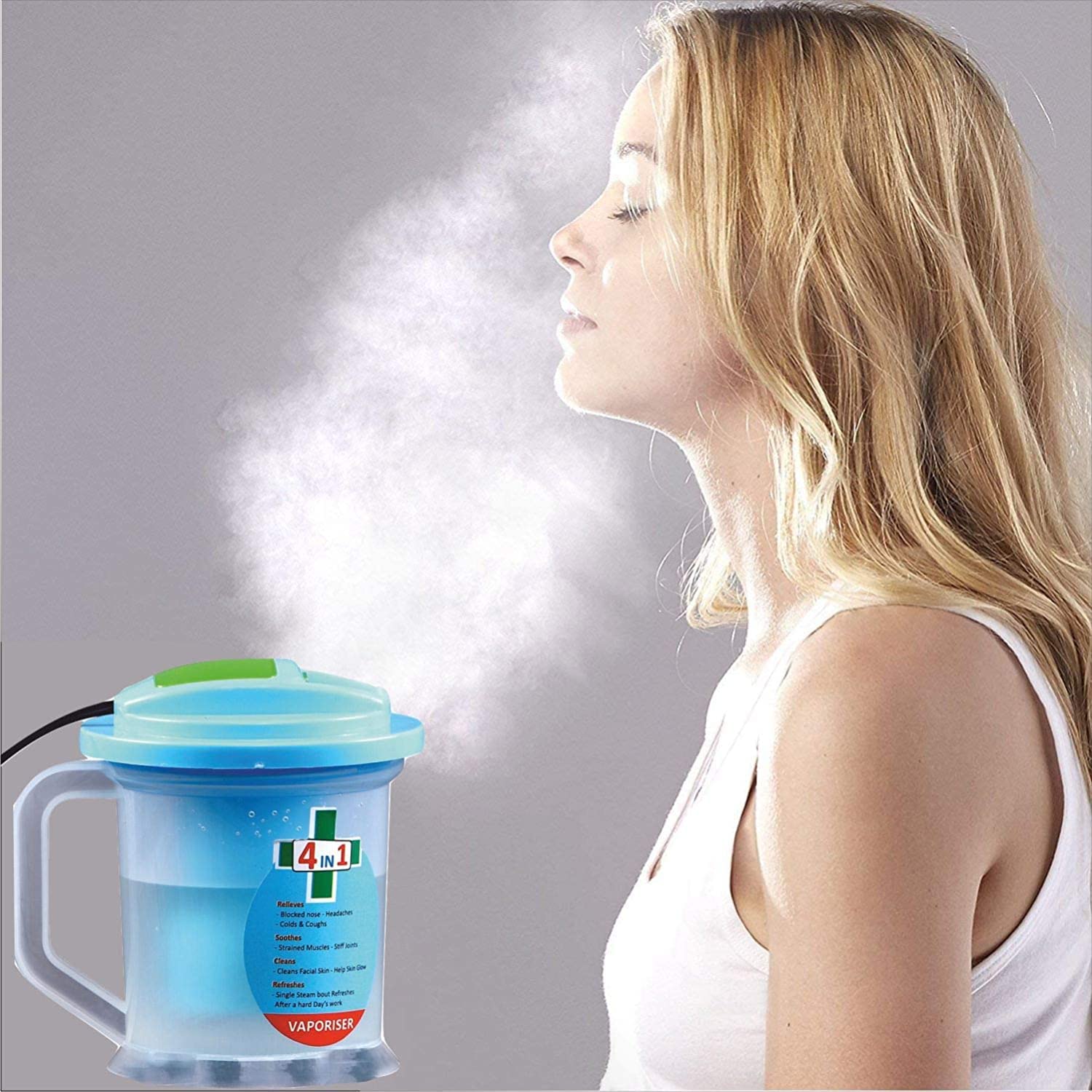 COSKIRA Face, Nose Cough Steamer 4 in 1 Plastic Steam Vaporizer- Facial Steamer Face Vapor Steamer, Face Mister, Vanity Planet Face Steamer Face Professional gives pure moisturizing effect at home.