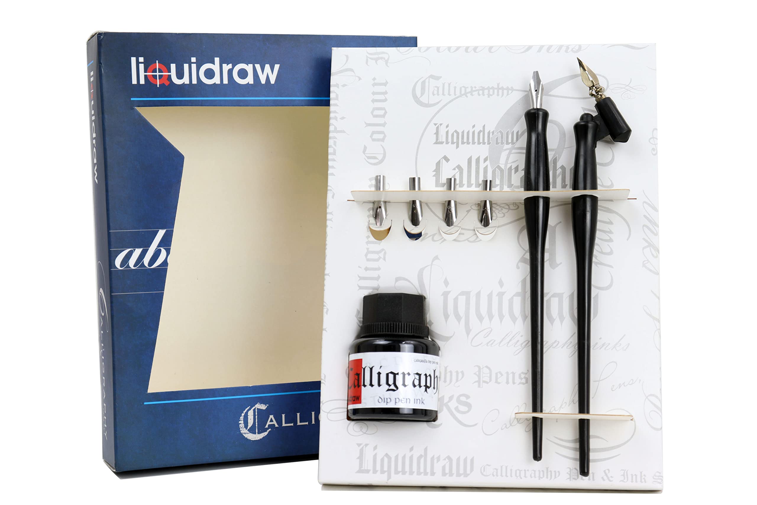 Liquidraw Calligraphy Pens Set Dip Pen Nibs Holder Set With Black Calligraphy Ink For Artists, Beginners, Adults & Kids