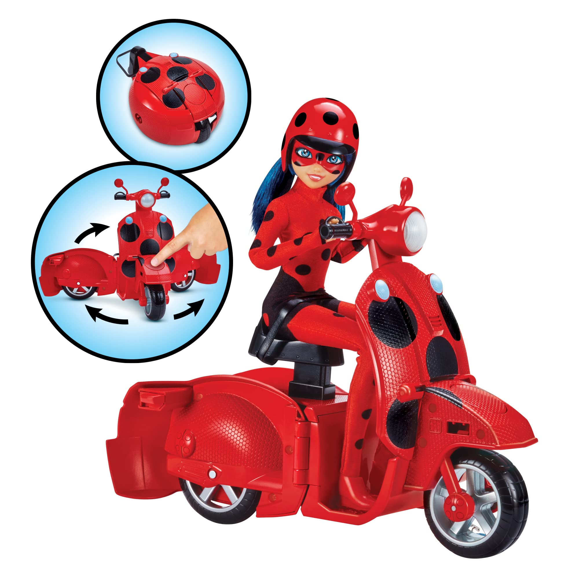 MIRACULOUS LADYBUG SWITCH N GO SCOOTER WITH DOLL