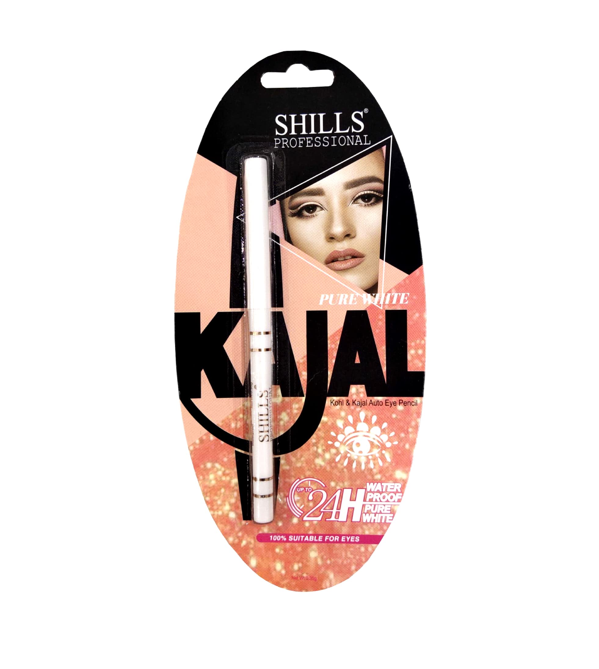 SHILLS PROFESSIONAL White Matte Kohl & Kajal Auto Eye Pencil (White, 0.35 g)