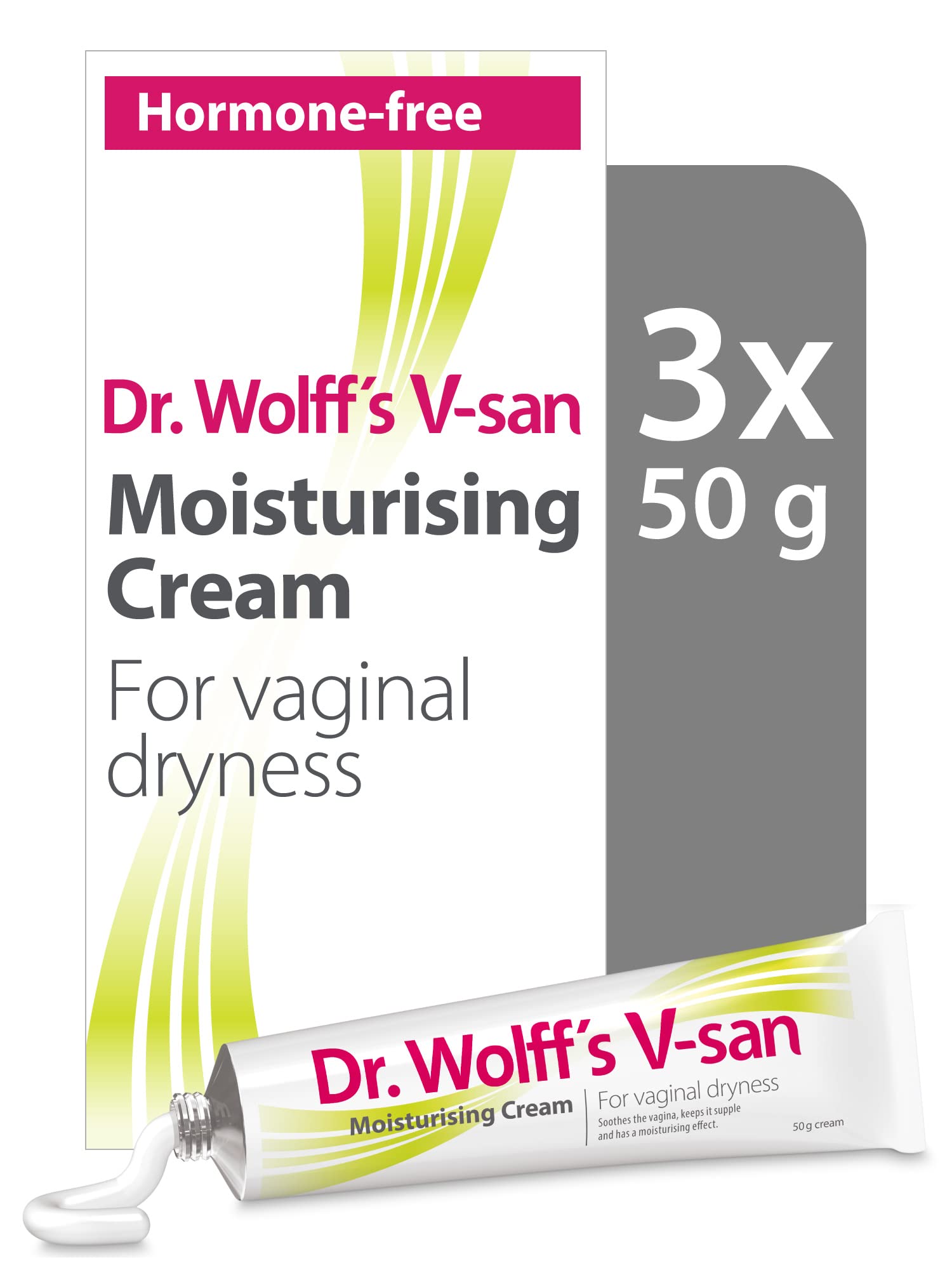 Dr Wolff’s V-San Moisturising Cream For Vaginal Dryness 3x50g | Vaginal Moisturiser For Daily Use| Prevent Itching & Dryness| Soothing Hormone Free Vaginal Cream| Dual Effect Vaginal Dryness Treatment