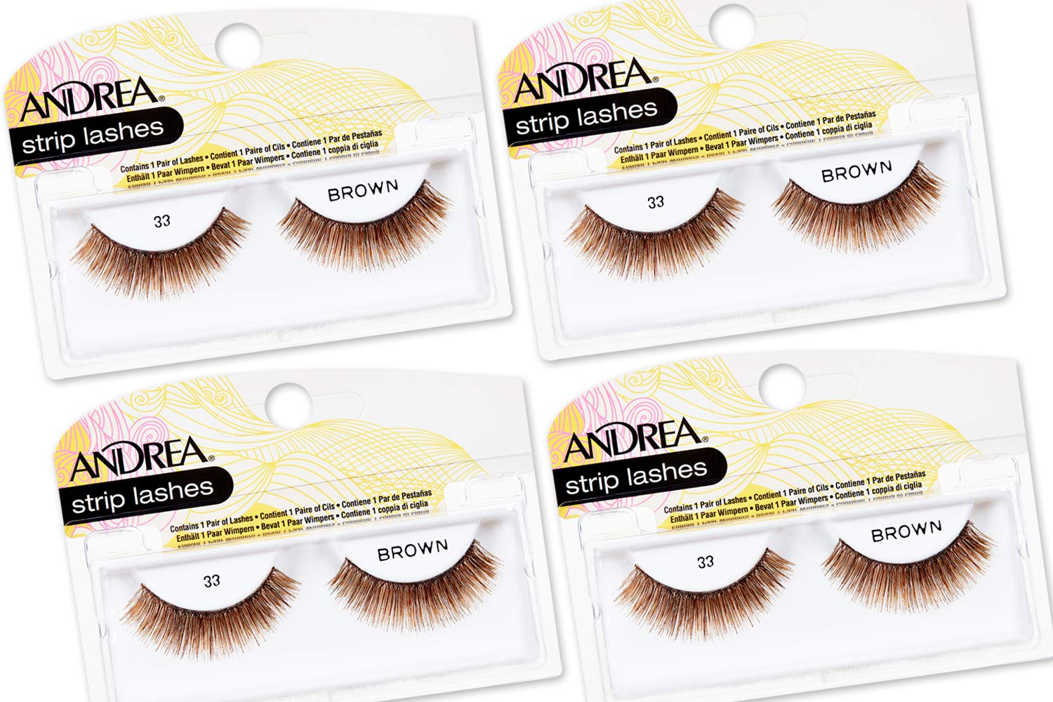 Andrea False Lashes Style 33 - Brown 4 pairs