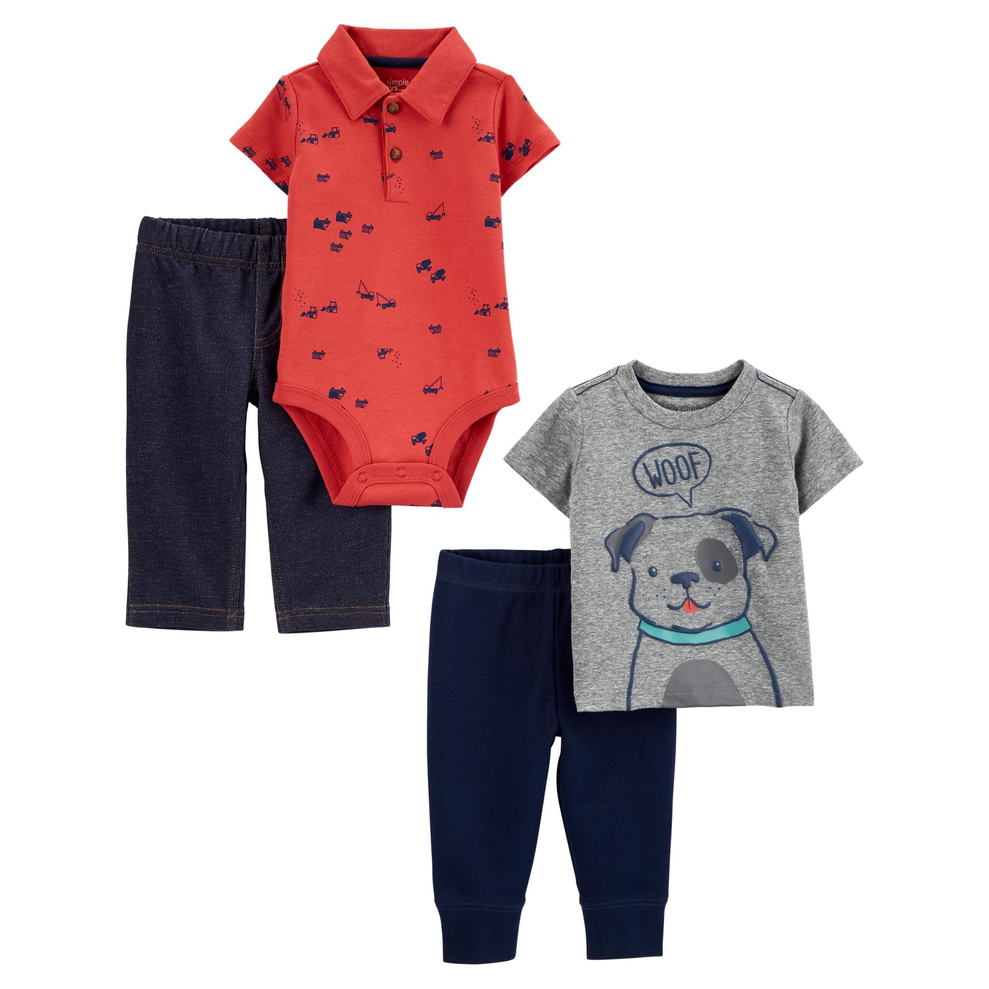 Simple Joys by Carter'sbaby-boys 4-piece Bodysuit, Top, and Pant Set