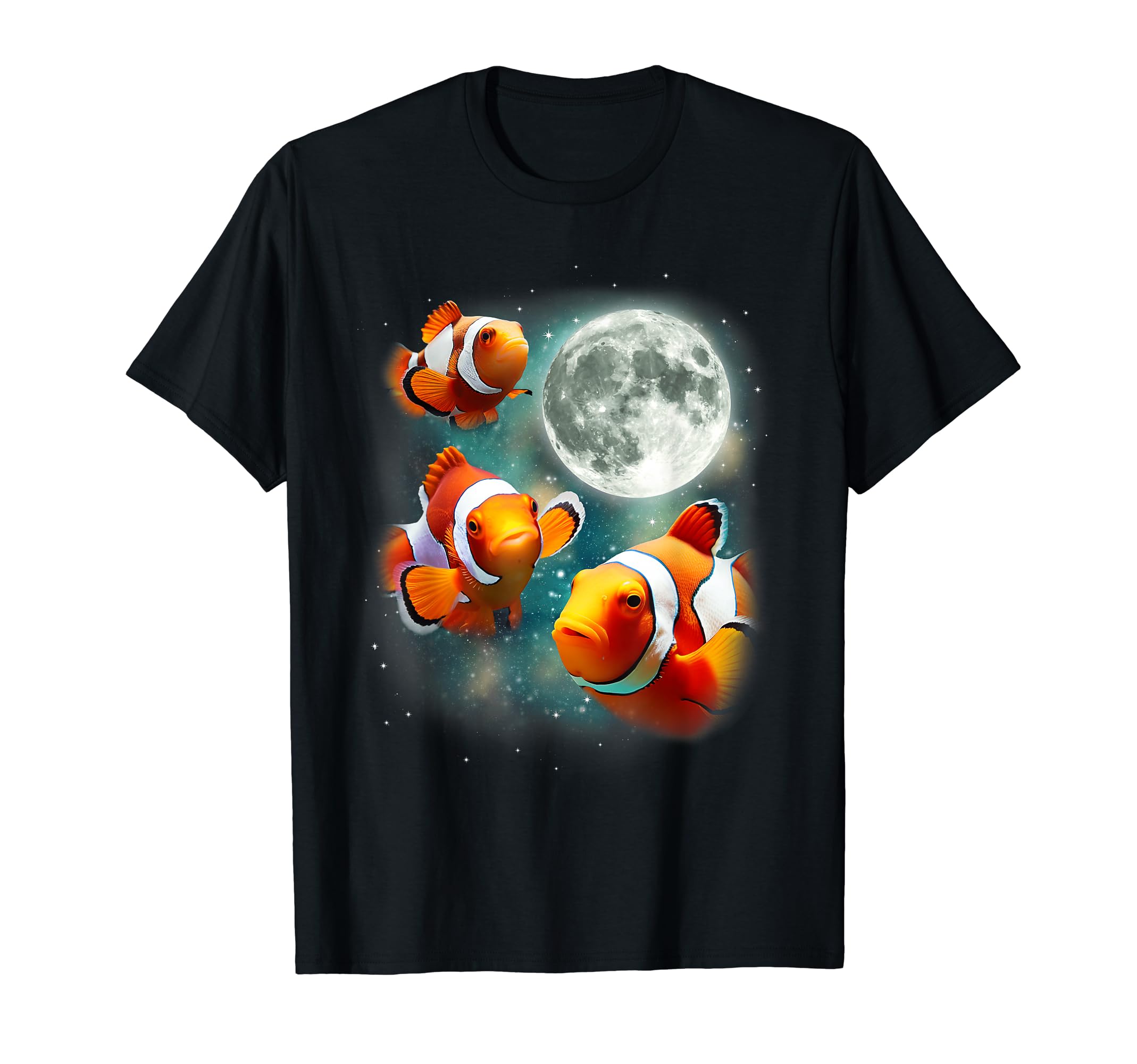 MagicMoonThree Clownfish Moon | Tropical Ocean Marine Clown Fish T-Shirt