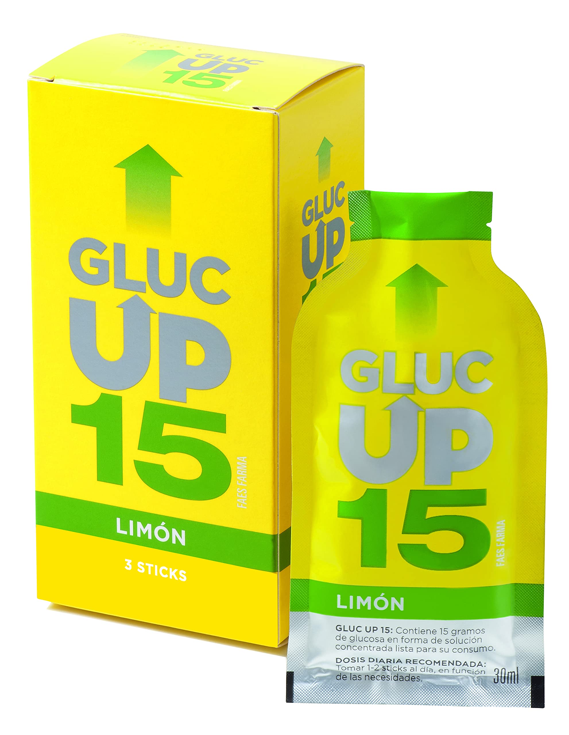 Gluc Up Gluc Up 15 – Glucose, Sticks 30 ml. x 3, Lemon Flavor, Indicated for Glucose Downhill 140 ml