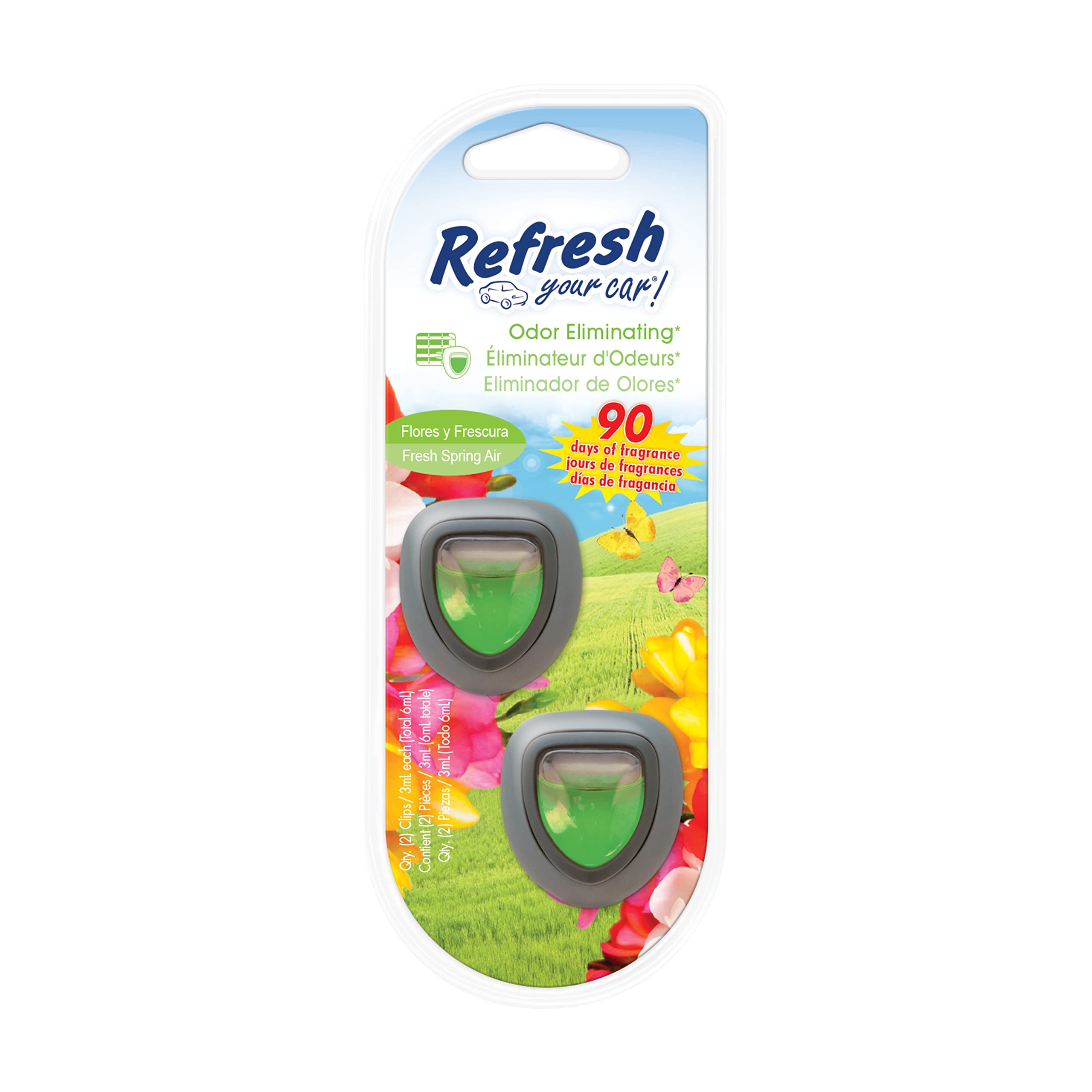 Refresh Your CarE300868603 Mini Oil Diffuser, 2 Per Pack, Fresh Spring Air