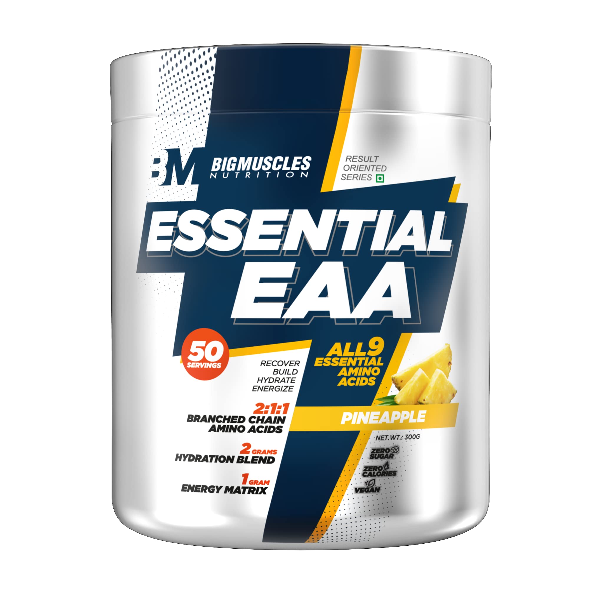 Bigmuscles Nutrition Essential EAA [50 Servings, Pineapple] | Full Spectrum EAAs-BCAA, Hydration Blend, Energy Matrix, Keto Friendly, All 9 Essential Amino Acids