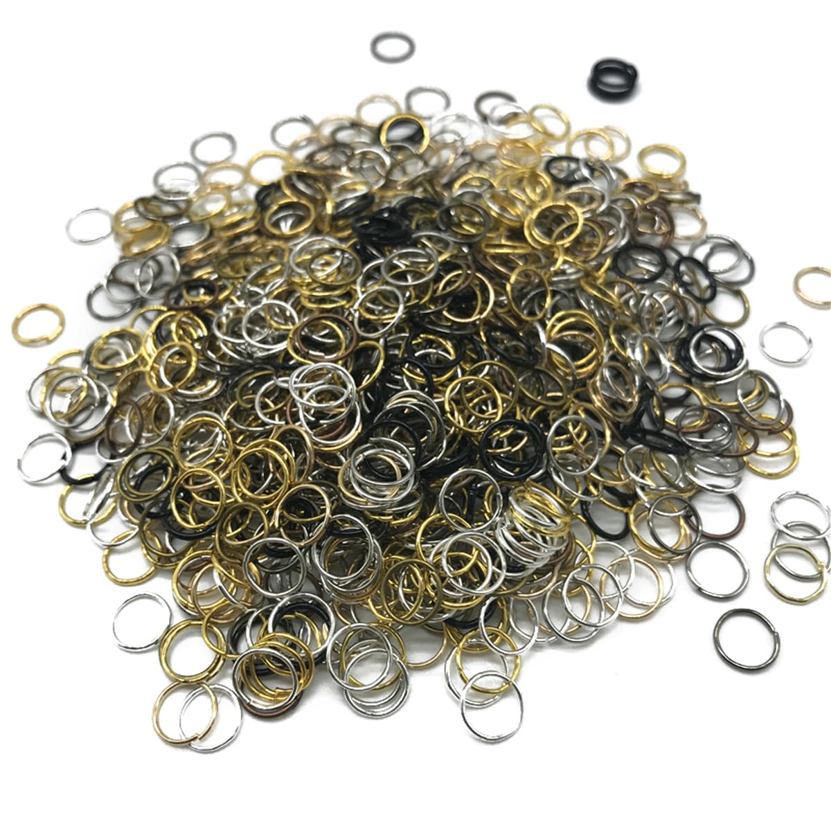 ECYC300 Pcs 6mm Metal Open Jump Rings, Split Rings Connectors Open Jump Rings for Keychains Earring Necklace Jewelry Making,Mix Color