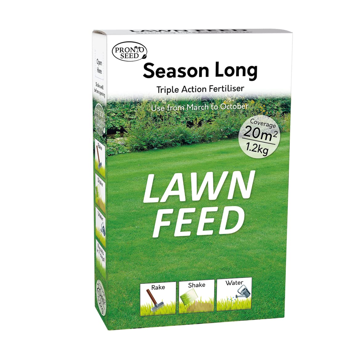 Pronto Seed Lawn Feed 1.2 kg Season Long Triple Action Fertiliser For Grass Covers 20 square meters