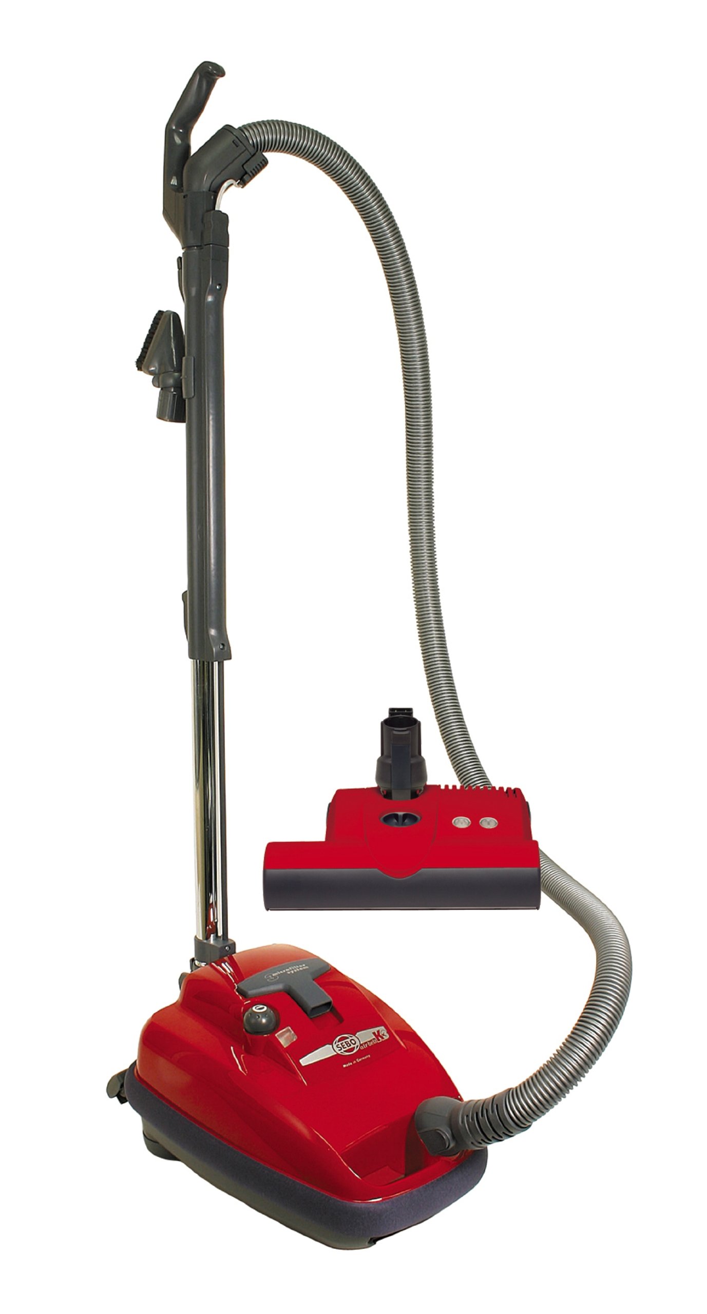 Sebo9687AM Airbelt K3 Canister Vacuum with ET-1 Powerhead and Parquet Brush, Red - Corded