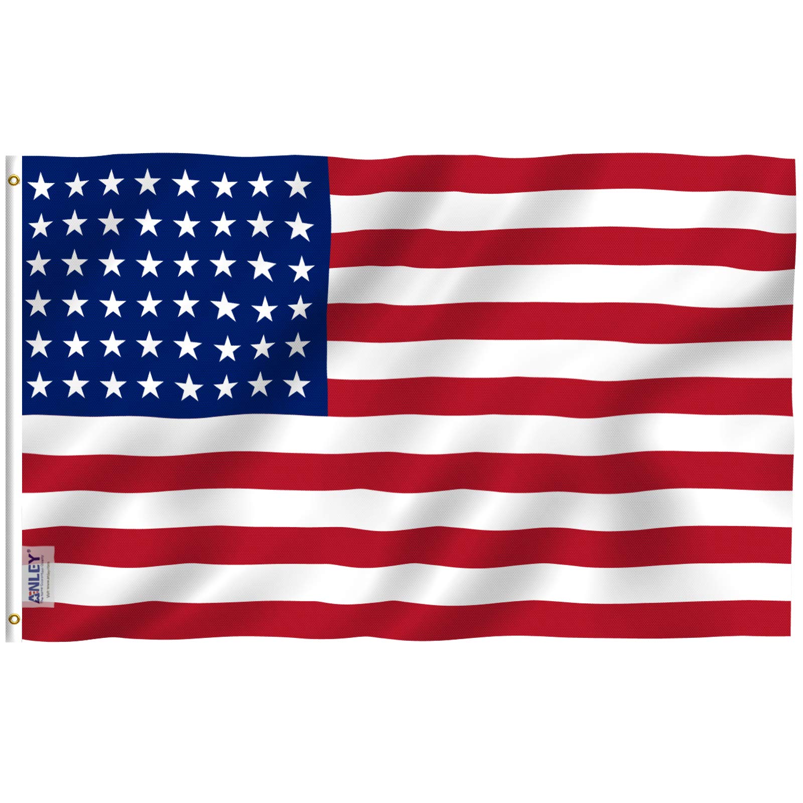 Anley Fly Breeze 3x5 Foot USA 48 Stars Flag - Vivid Color and Fade Proof - Canvas Header and Double Stitched - 48 Stars American United States 1912 Flags Polyester with Brass Grommets 3 X 5 Ft