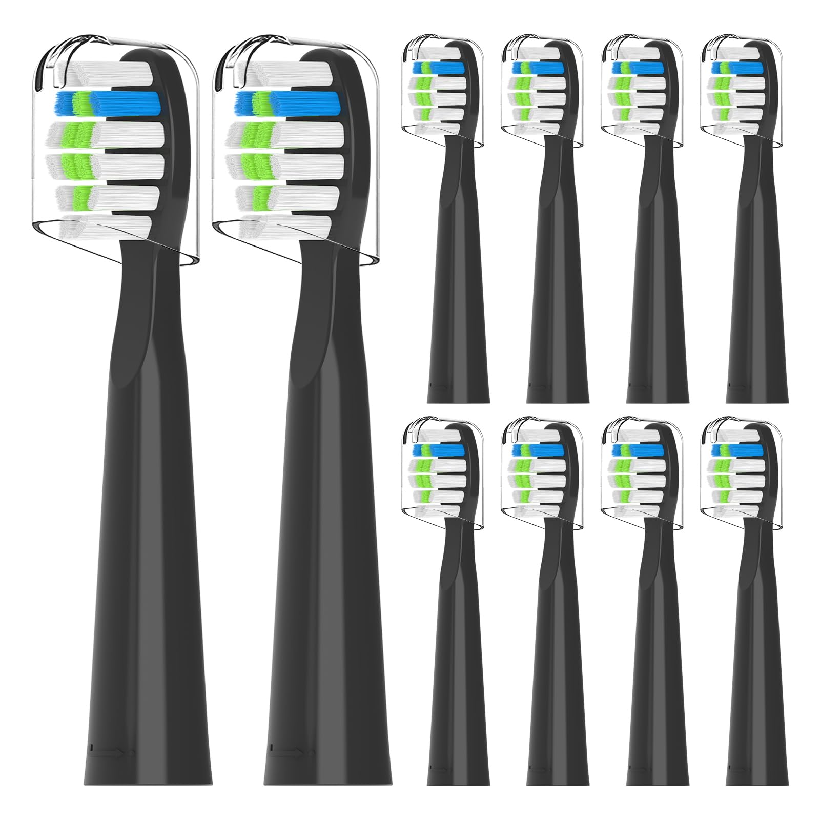 Replacement Toothbrush Heads Compatible with Bitvae D2 Electric Toothbrush, Black, 10 Pack