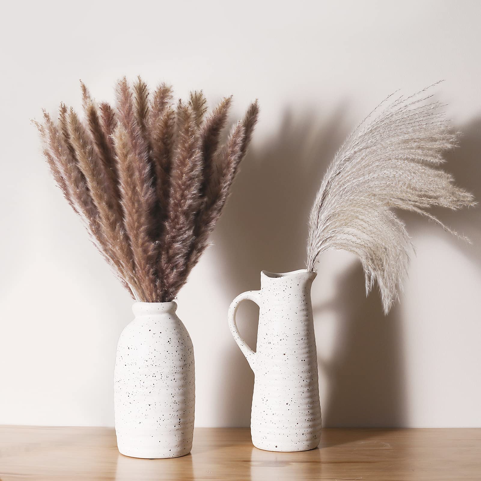 Howe Rai Natural Dried Pampas Grass Decor ,30 Pcs Pampass and 5 Free Small Pompous ,17" or 25" Tall. Pompass Grass Branches for Boho Vase,Artificial Grass,Room Décor,Wedding Decorations