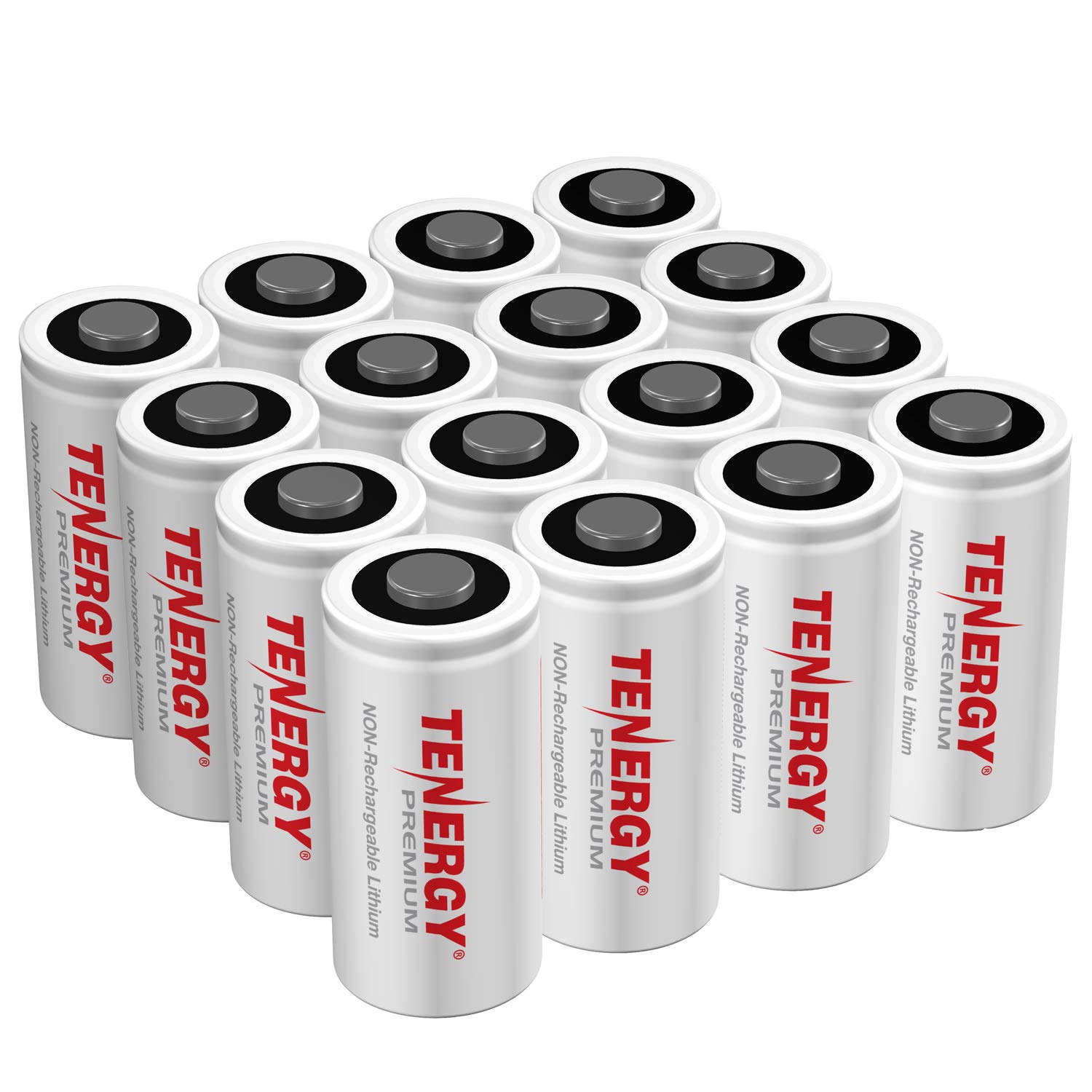 Tenergy Premium 16 Pack NonRechargeable CR123A 3V Lithium Battery, 1600mAh Primary Battery for Arlo Cameras, Photo Lithium Batteries, Security Cameras, Smart Sensors, and More