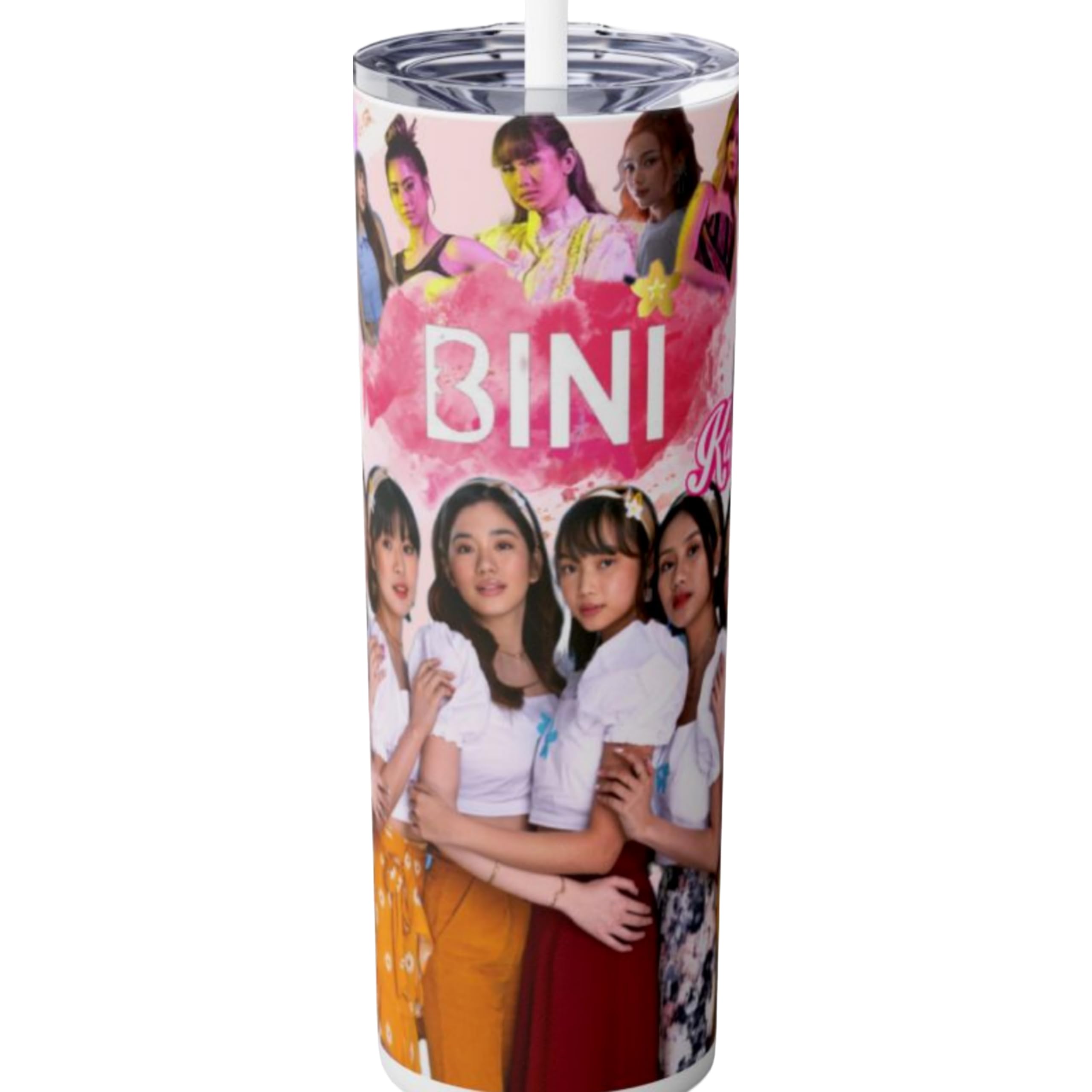 Ai Made ShopBini Skinny Tumbler 20 Oz Filipino Gifts For Teens, Slim Insulated Stainless Steel Drinkware With Straw & Lid, Pinoy Pop Gift For Siters, Philippine Travel Accessory For Hot & Cold Drinks