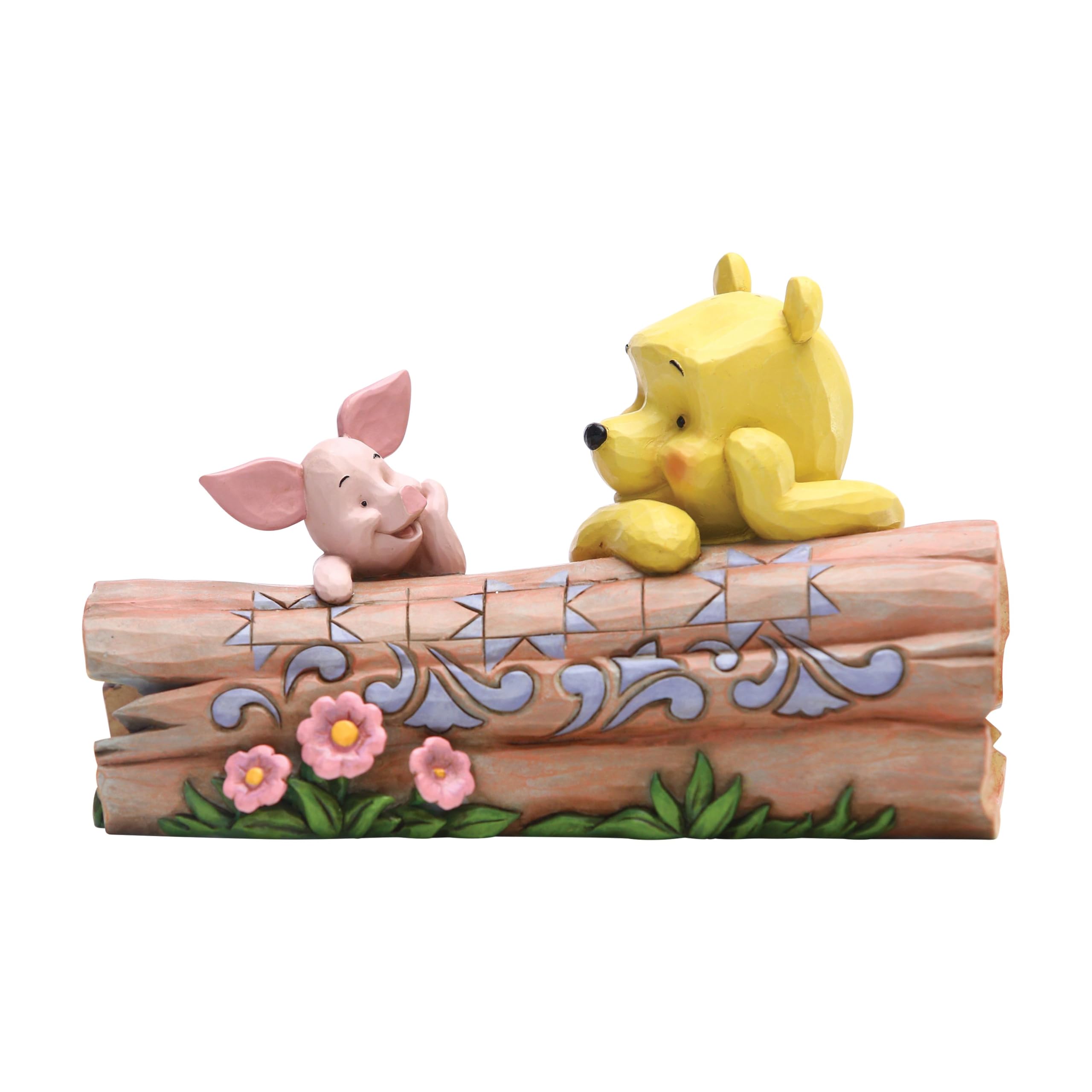 Disney Traditions Pooh And Piglet On A Log Figurine, Multi-colour Colour