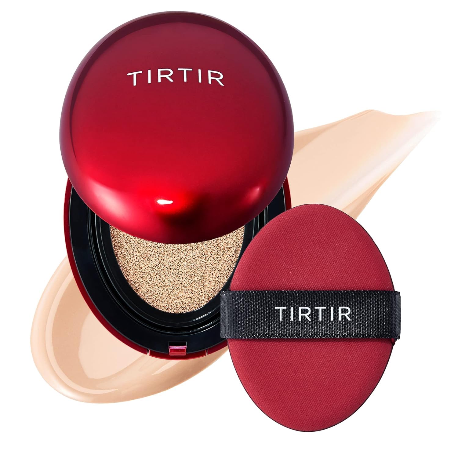 TIRTIRMask Fit Red Cushion Foundation | Japan's No.1 Choice for Glass skin, Long-Lasting, Lightweight, Buildable Coverage, Semi-Matte (17C Porcelain, 0.63 Fl Oz (Pack of 1))