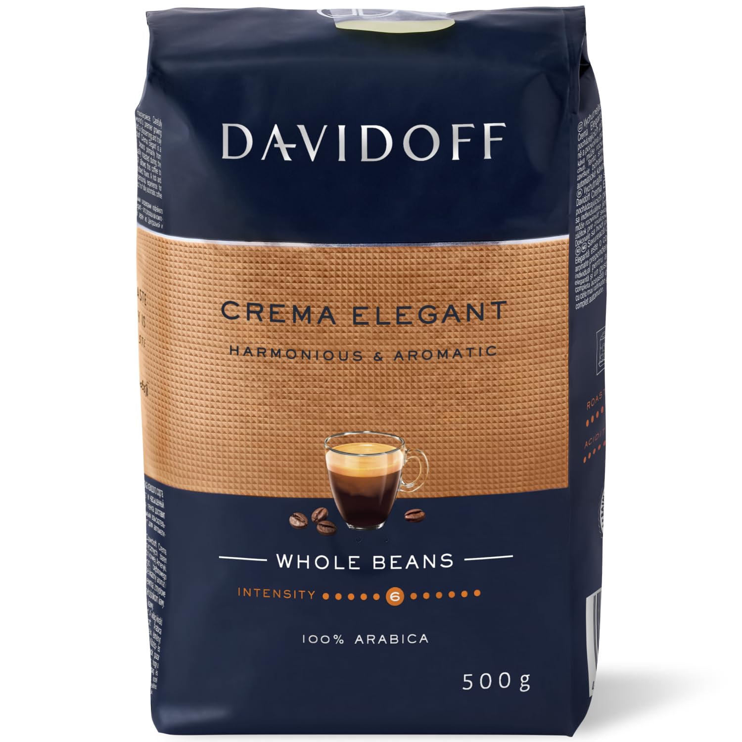 DavidoffCrema Elegant Whole Beans- 6/12 Intensity - 500 g