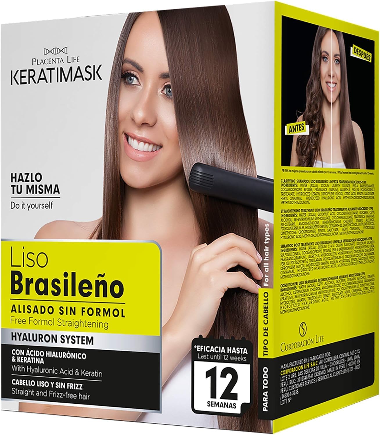 Be Natural - Brazilian Keratimask Straightening Kit - Long Lasting Professional Results