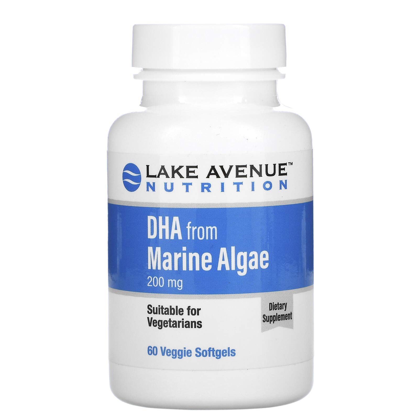 Lake Avenue NutritionDHA from Marine Algae, Vegetarian Omega, 200 mg, 60 Veggie Softgels