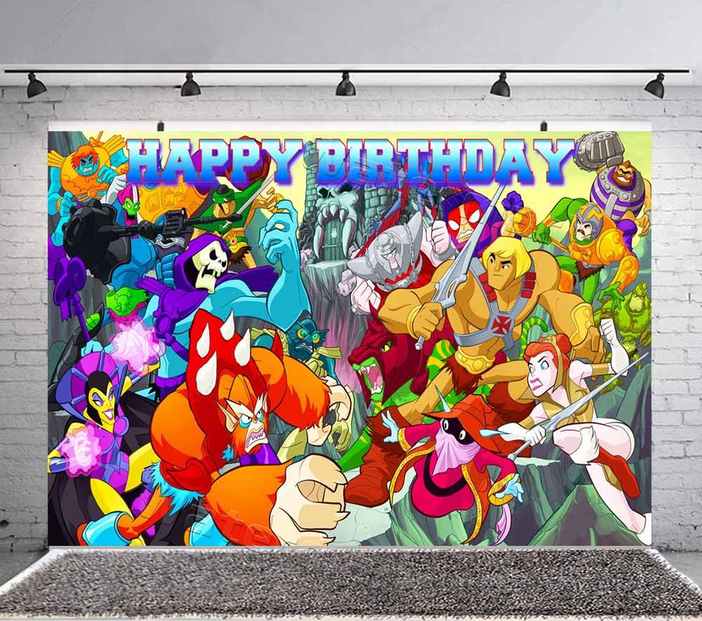 Masters of The Universe He-Man Backdrop for Birthday Baby Shower Party Supplies Banner Background Photography Decoration Background