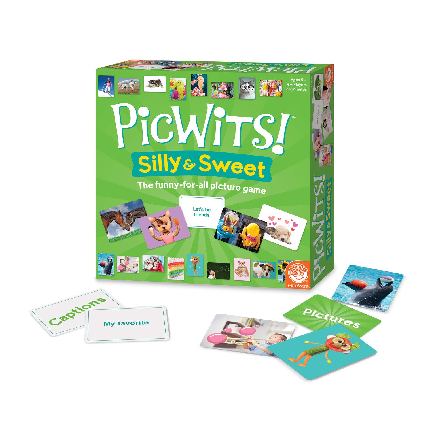 MindWarePicWits! Silly & Sweet Quick Wit Card Game - Quick 30-Minute Game Play - Ages 5 and Up