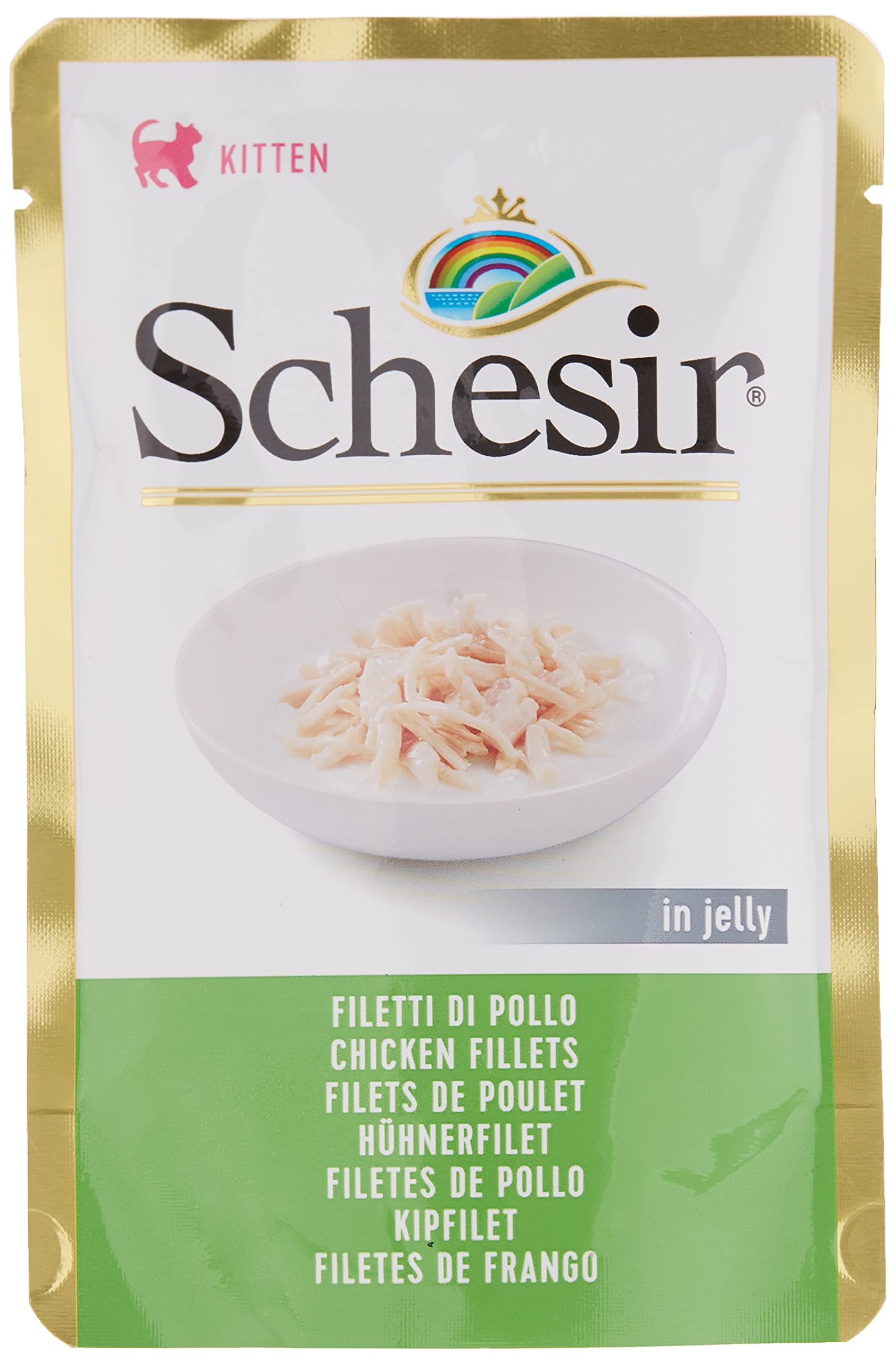 SchesirKitten Pouch Jelly Chicken Fillets 85gm, Multicolor