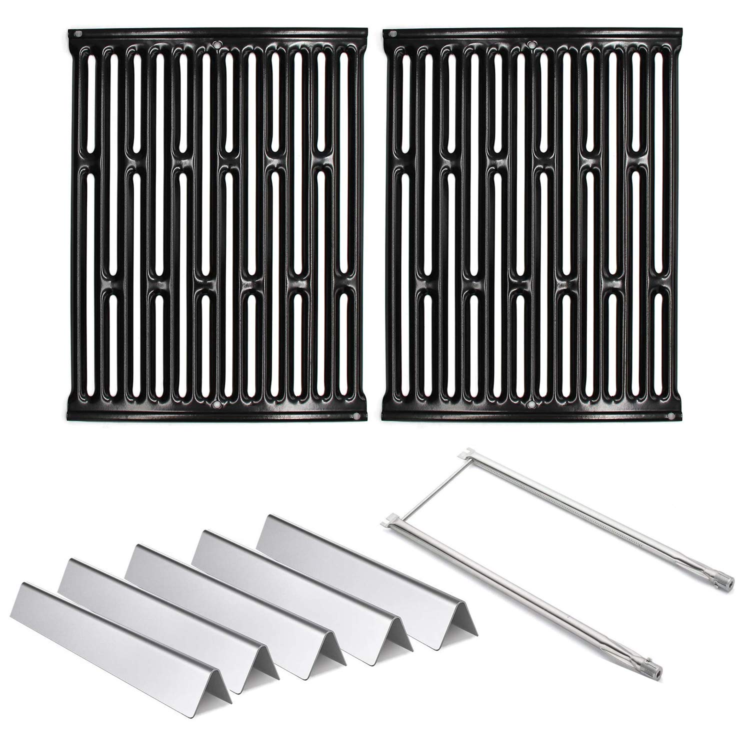 HongsoCooking Grill Grates 7523, Flavorizer Bars 7535 and Burner Tube Kit Set 7507 Replacement Parts for Weber Spirit E-200, Spirit E-210, Spirit S 200 & 210, Genesis Silver A, Spirit 500 Gas Grills