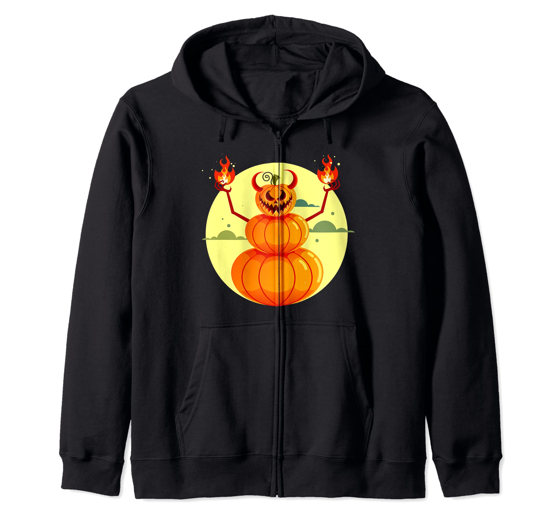 Halloween Evil Pumpkin Monster Scary Halloween Pumpkins 2021 Zip Hoodie