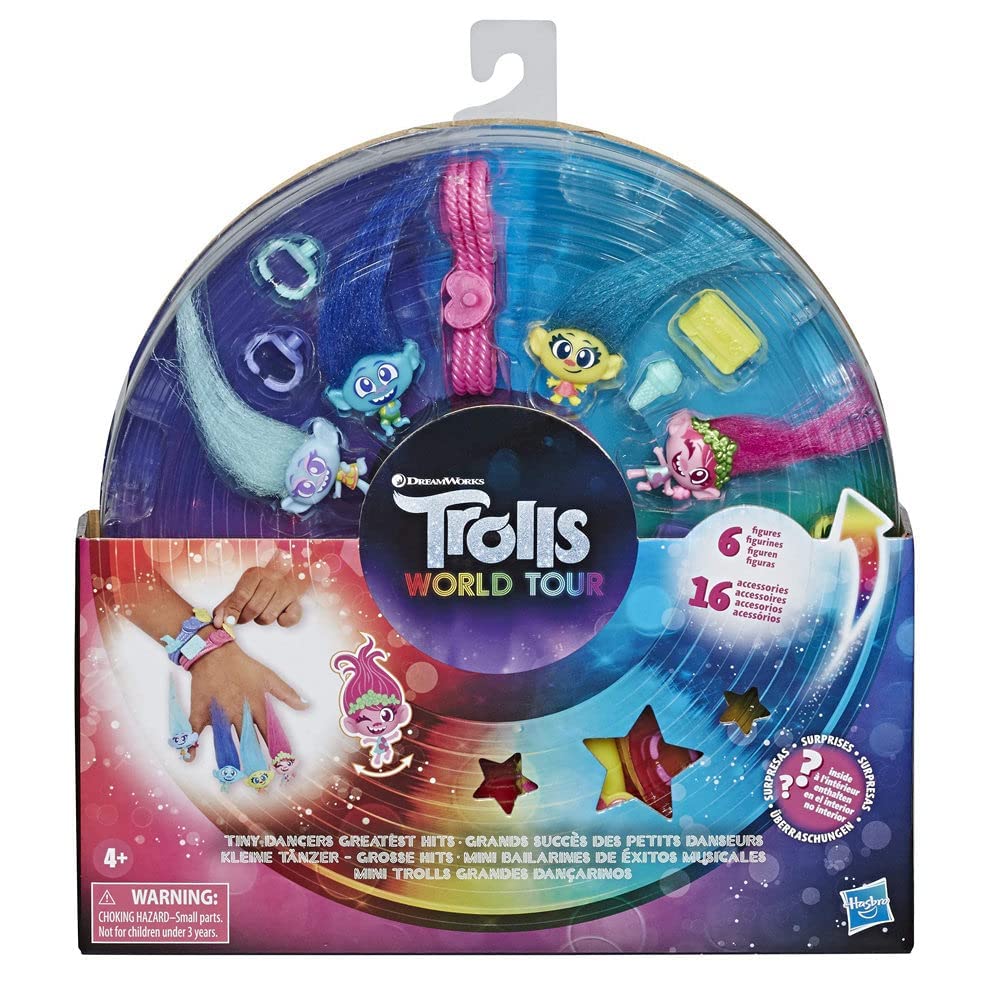 Dreamworks Trolls Tiny Dancers Greatest Hits, Toy With 6 Collector Figures, Necklace, 2 Bracelets, And More