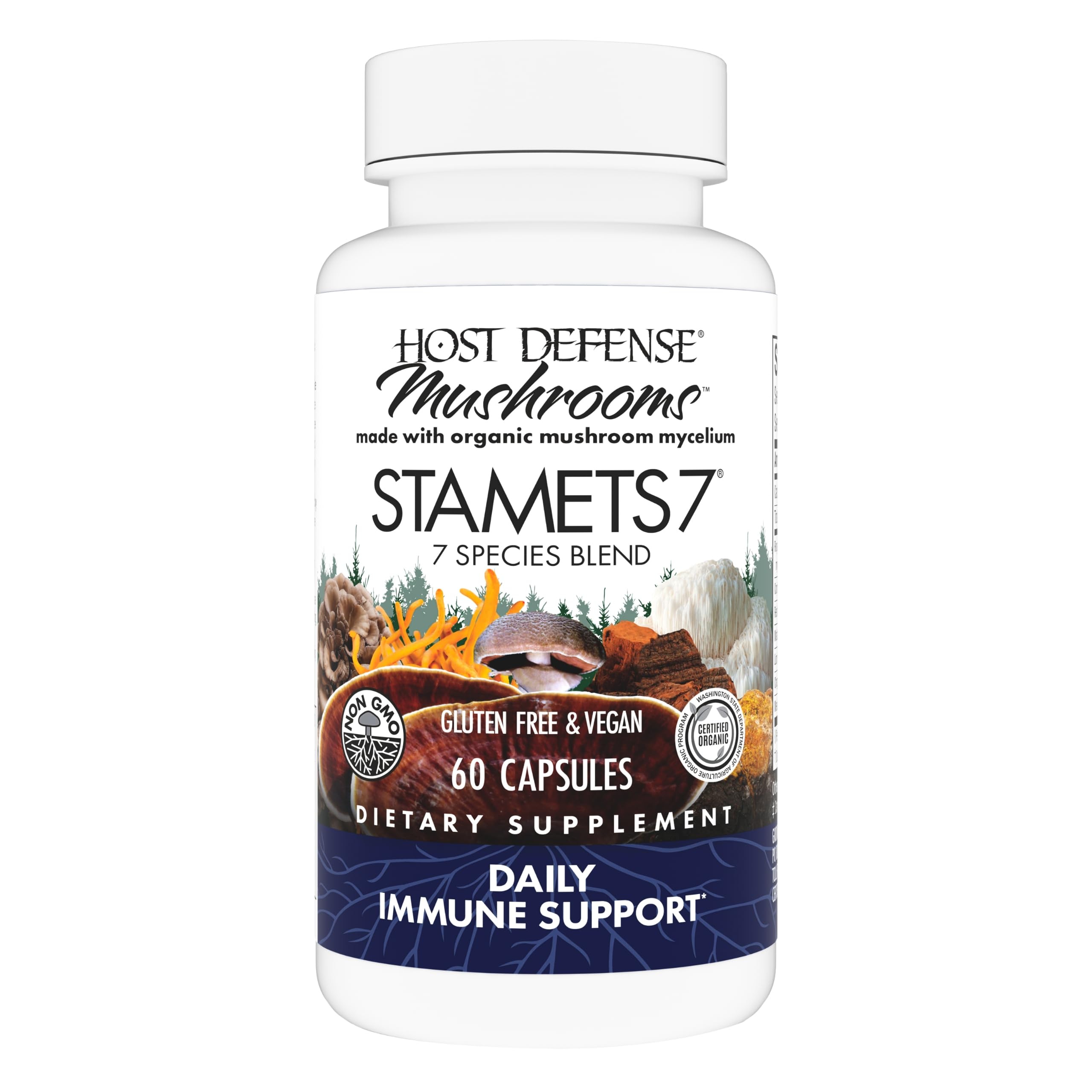 Host Defense Fungi Perfecti - Stamets 7 General Immune Support 60 Vegetarian 100143