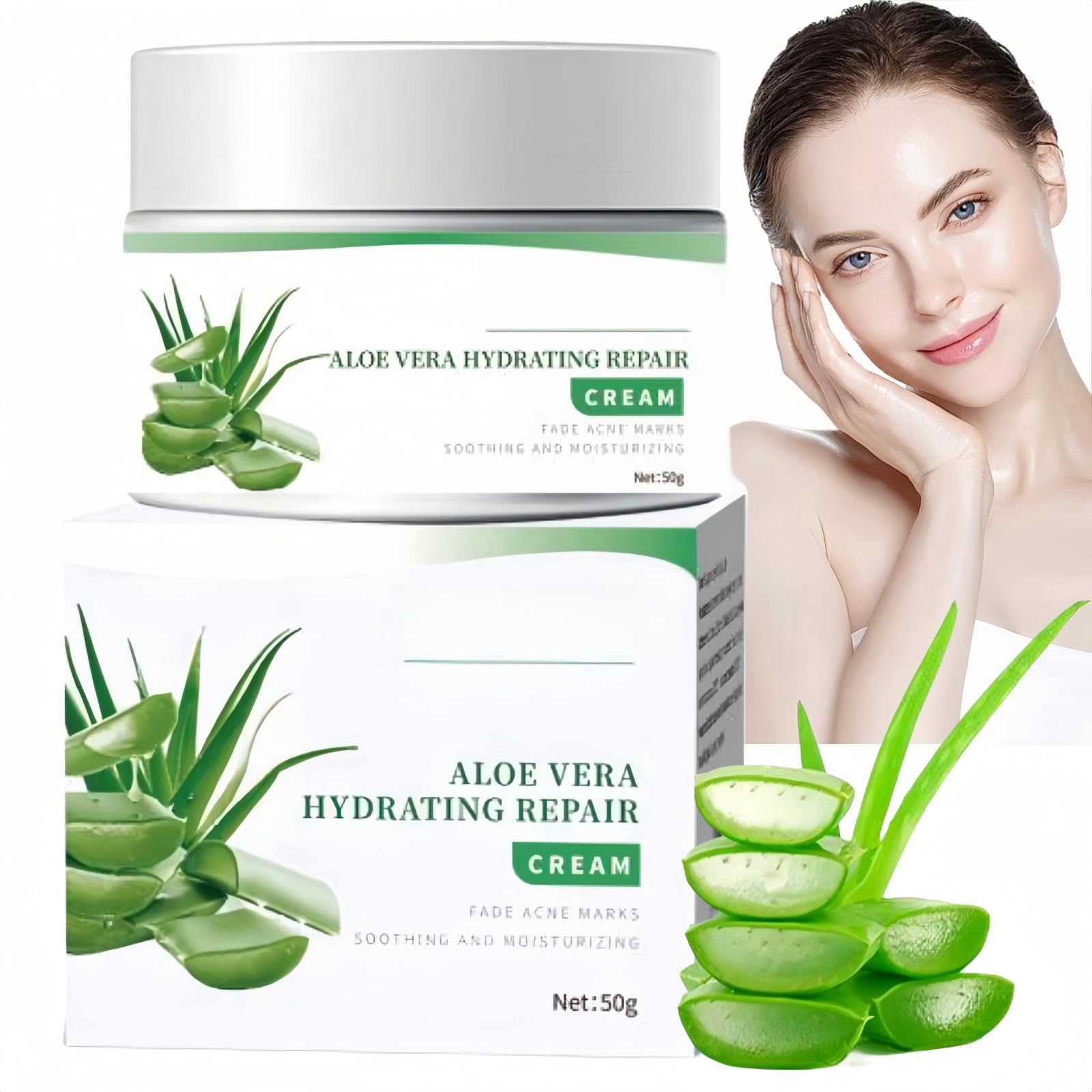 Aloe Vera Gel Face Cream,Aloe Vera Moisturiser,Aloe Vera Hydrating Face Cream,Aloe Vera Face Moisturizer for Women,Natural Aloe Cream For Dry Skin,Acne Smoothing Face Cream,Aloe Vera Cream Antiwrinkle