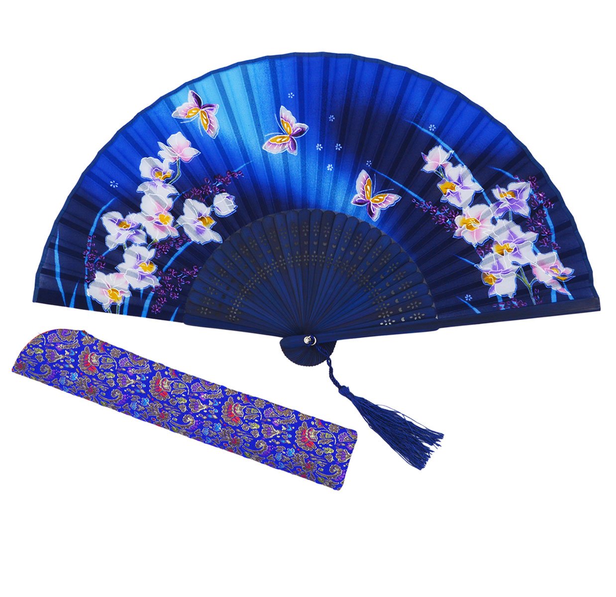 Amajiji 8.27" Women Folding Fan Hand Fan,Chinease/Japanese Vintage Retro Style (HQJ-22)