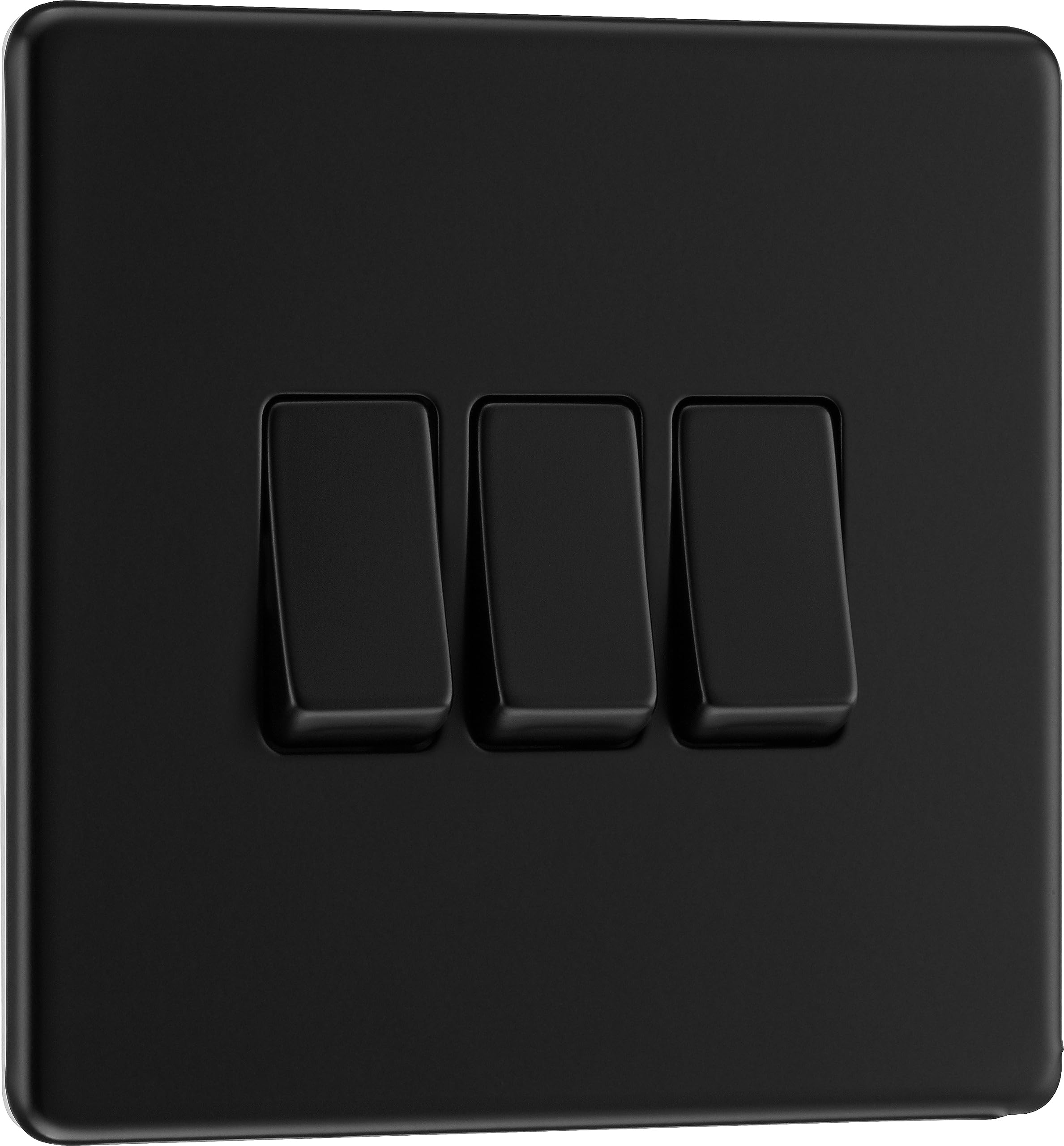 British GeneralBG Electrical Triple Light Switch, 20A, 2 Way, Matt Black