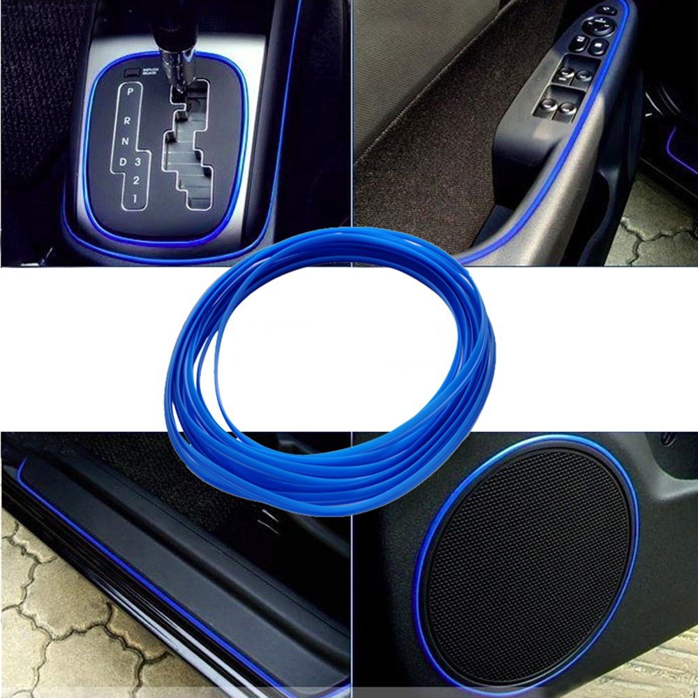 ATMOMO 5M Flexible Trim for DIY Automobile Car Interior Exterior Moulding Trim Decorative Line Strip (Dark Blue)