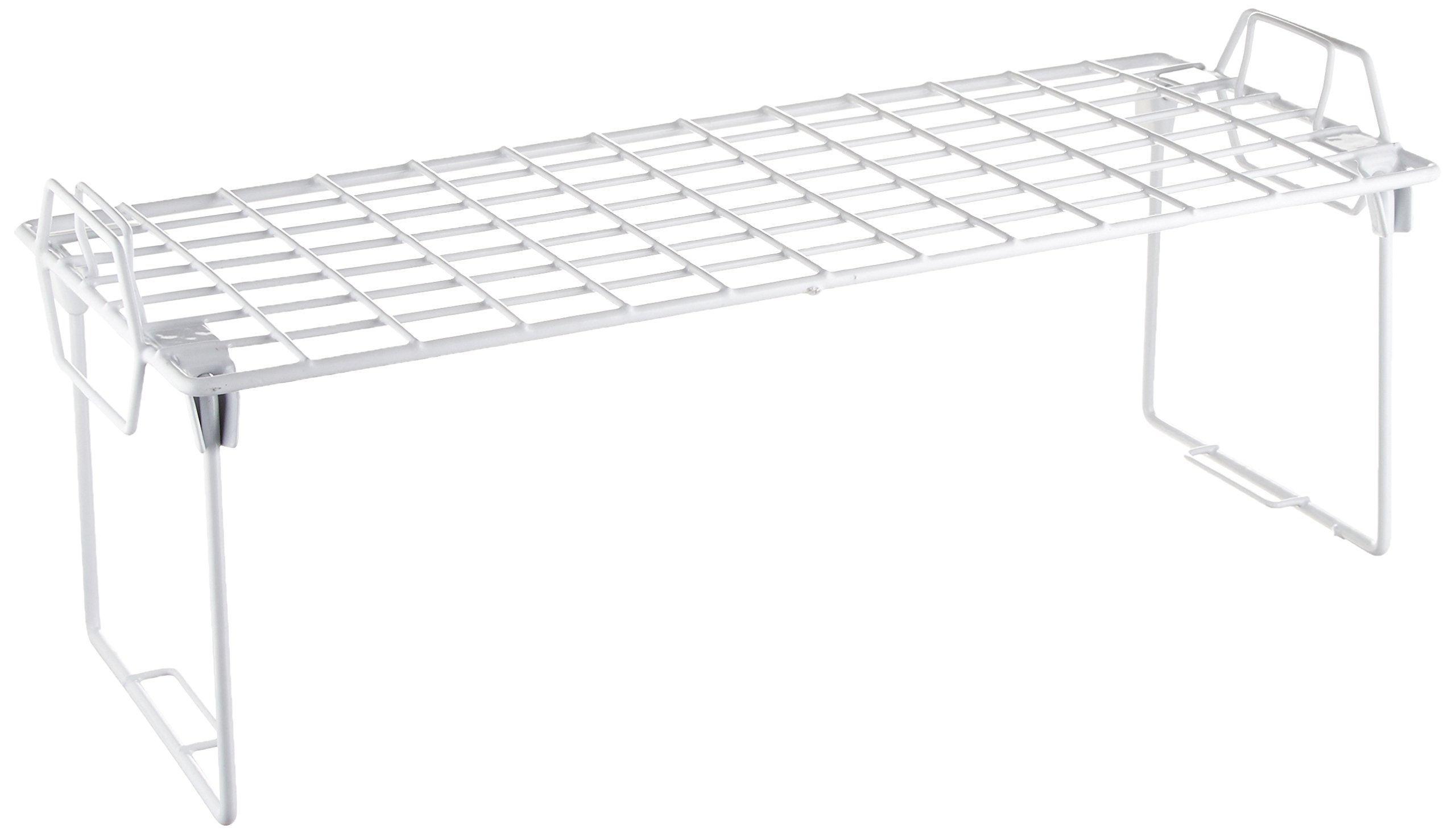 WhitmorWire Grid Stacking Shelf Medium, 7"D x 18"W x 7"H, White