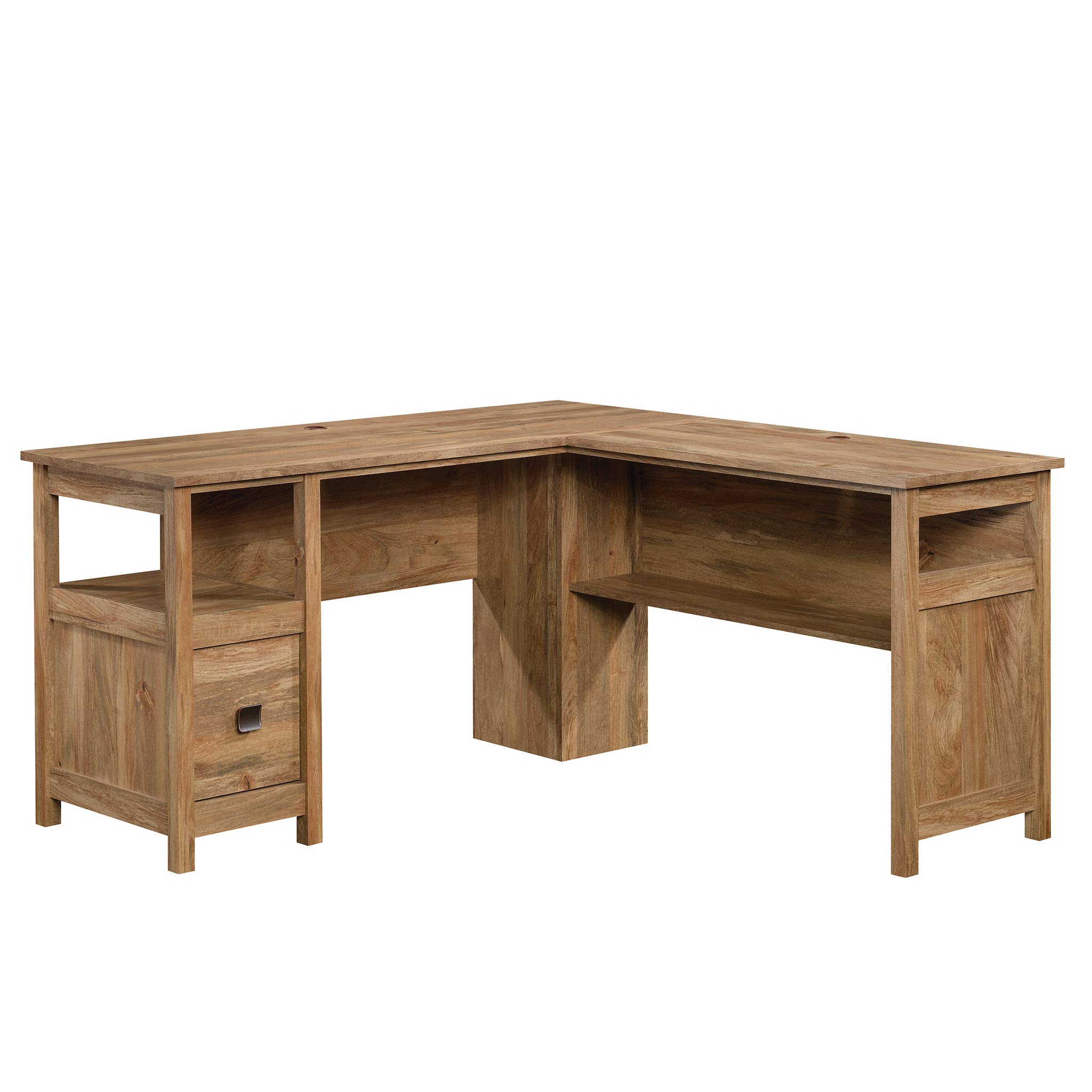 Sauder L-Desk, Engineered Wood, Sindoori Mango Finish, L: 59.06" x W: 59.06" x H: 30.04"