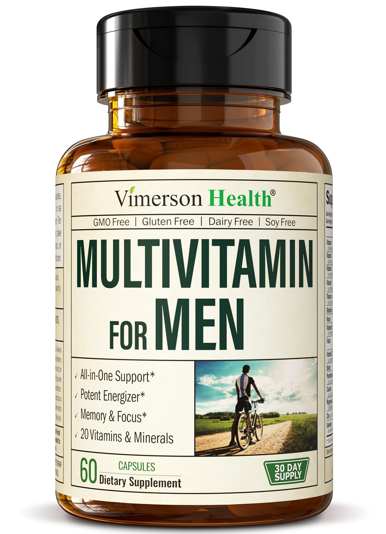 Multivitamin for Men - Daily Mens Multivitamins & Multiminerals with Vitamin A, C, D, E, B12, Zinc & More Essential Vitamins for Men - Mens Vitamins for Energy, Focus, and Mens Health. 60 Capsules