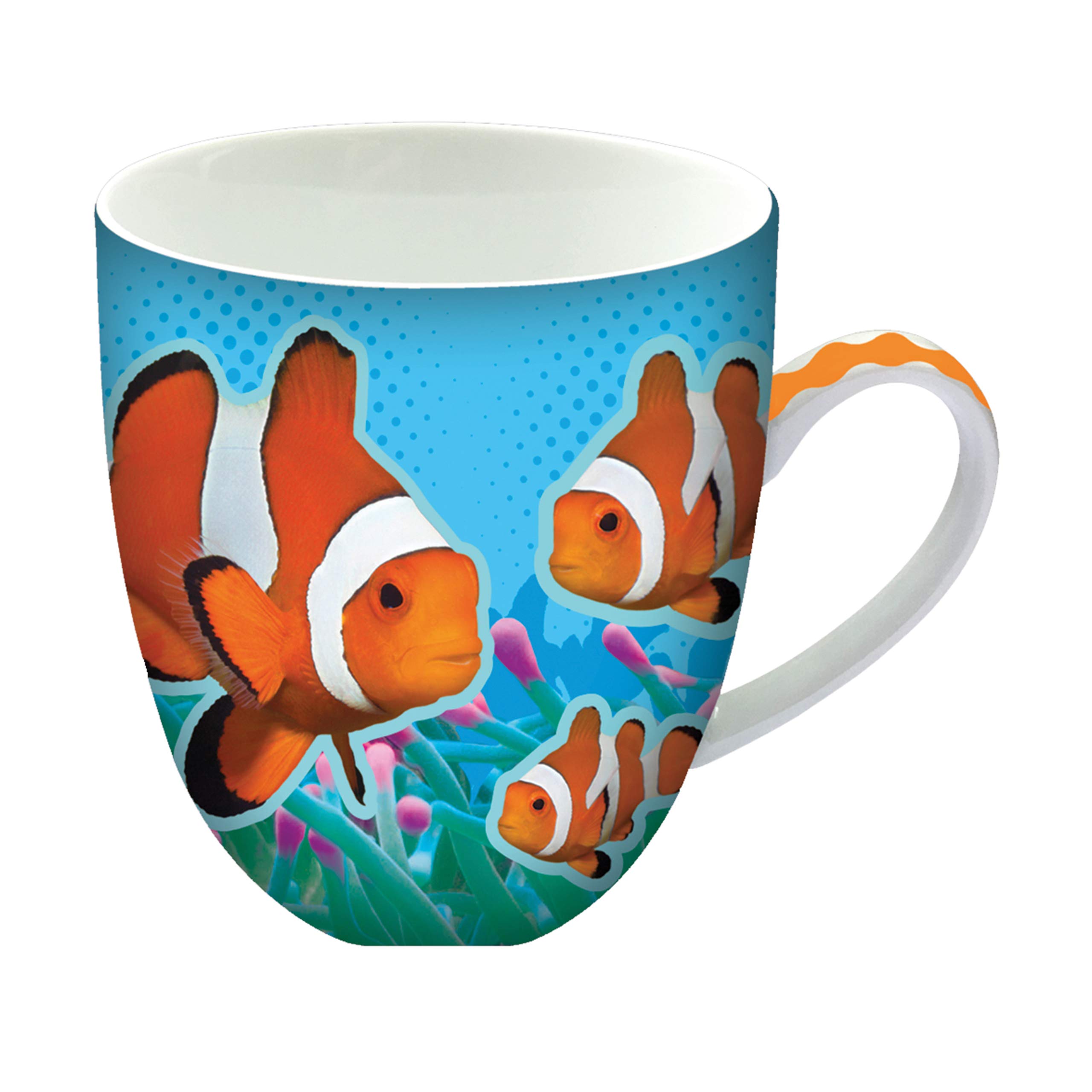 Animug - Clown Fish from Deluxebase. 450ml Large Ceramic Mug. Clownfish Mug That is a Great Addition to Your Novelty Mugs or a Cute and Funny Mug Gift.