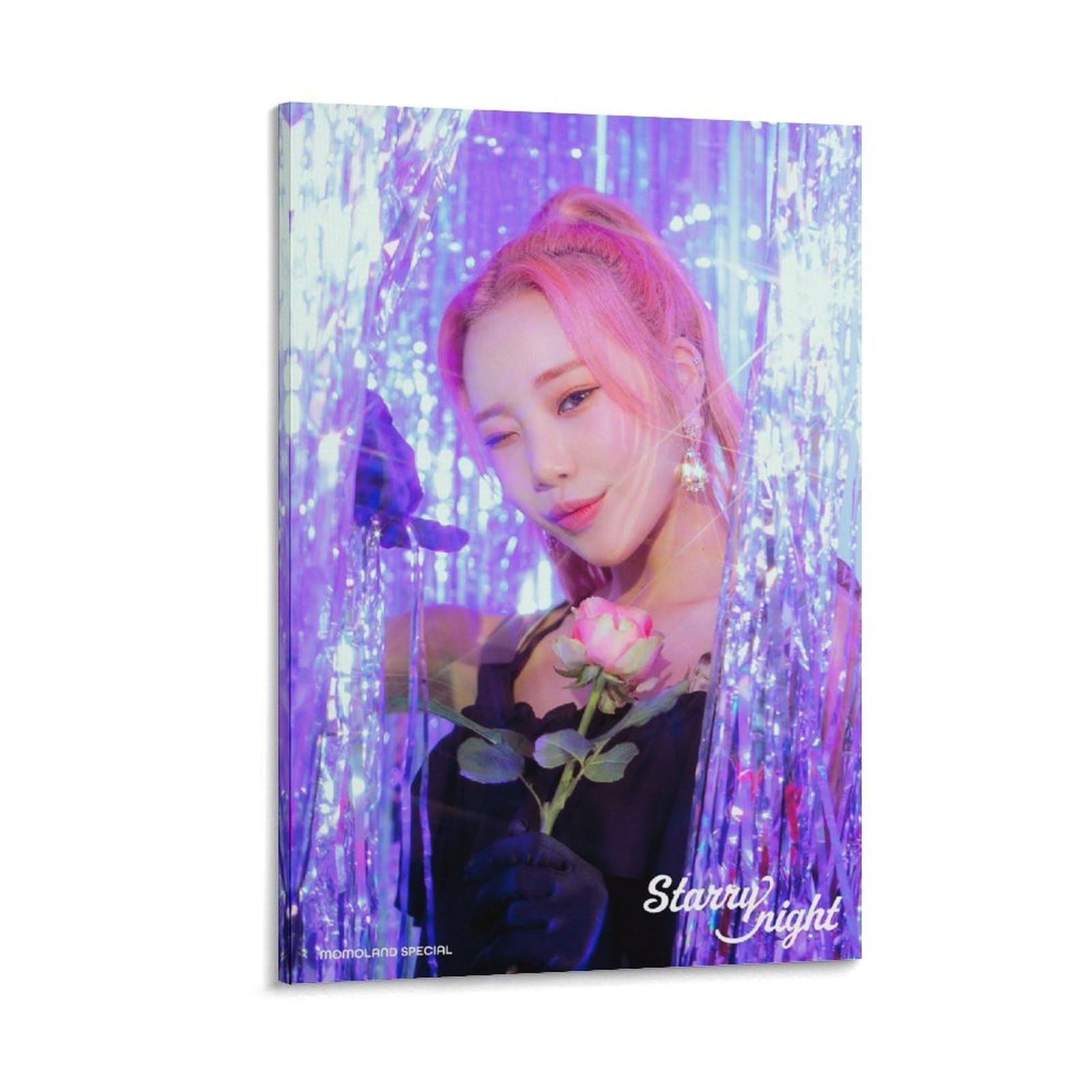 Generic K-pop Artist Poster Momoland JooE Starry Night Ver. 1st Teaser Prints Painting Nordic Decoration Living Room Home Decor 12x18inch(30x45cm), Frame-style