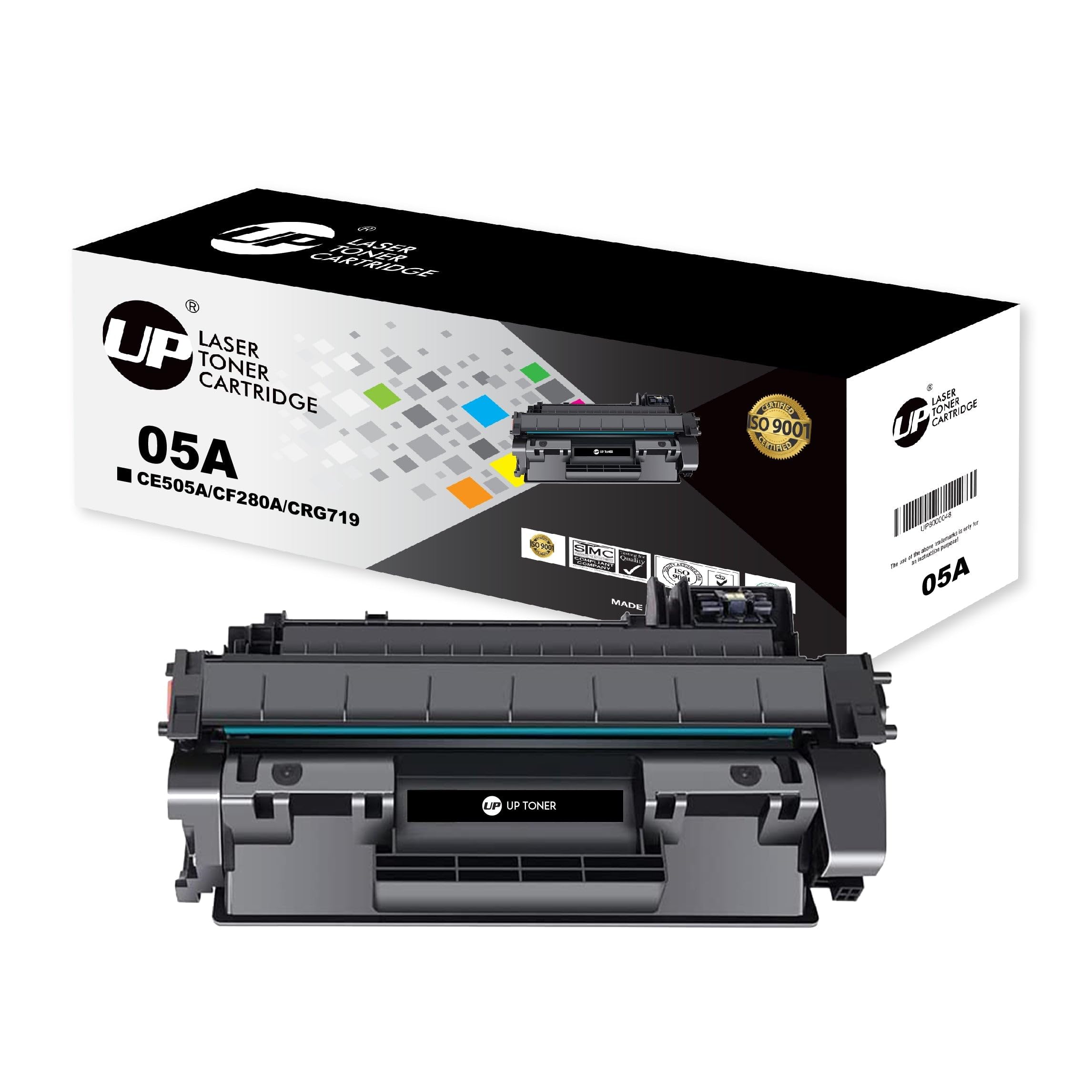 UP Compatible Toner Cartridge Replacement For 80A CF280A 05A CE505A To Use With Laserjet Pro 400 M401n, M401dn, M401dne, MFP M425dn, M425dw,Laserjet P2055DN Printer Black