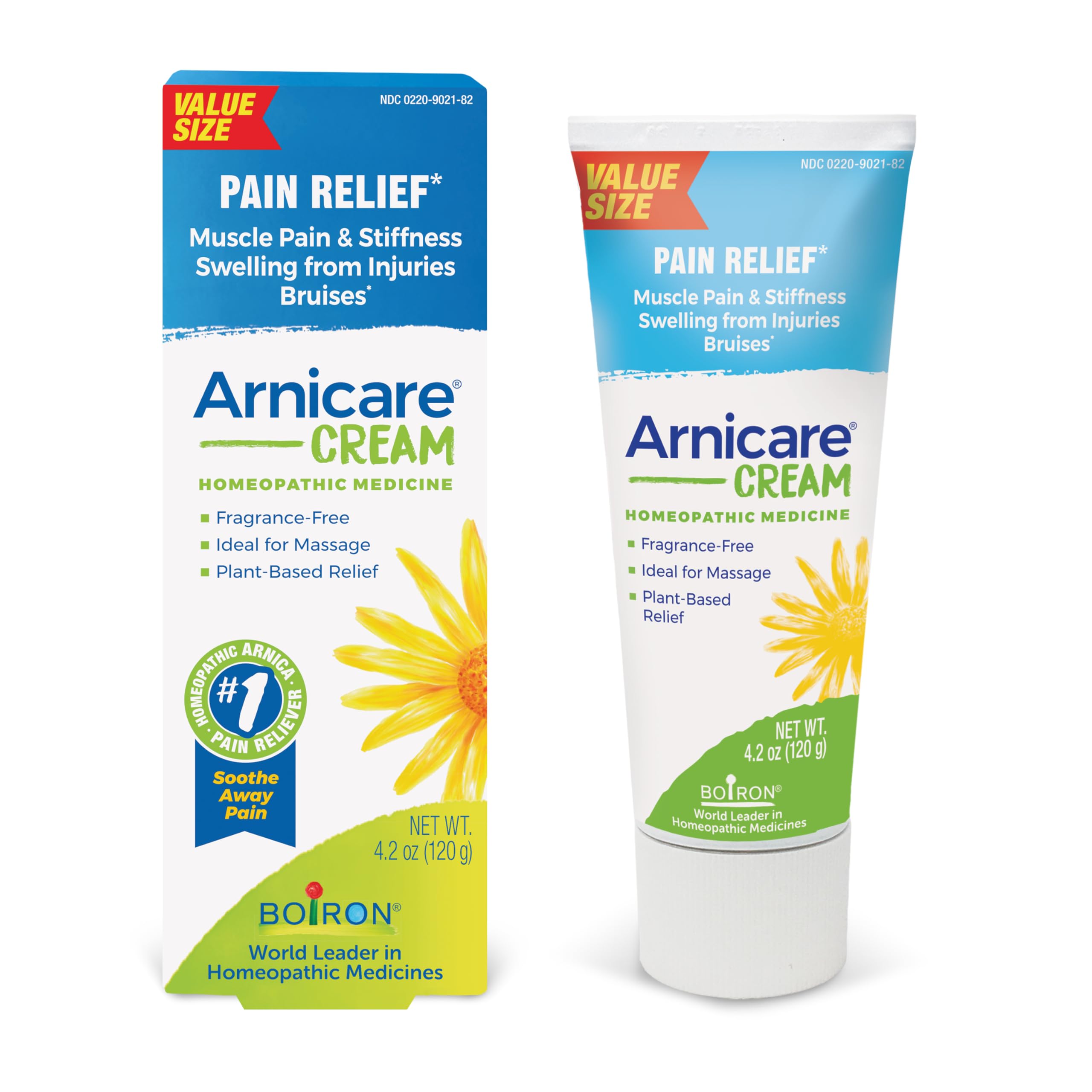 Boiron Arnicare Cream for Soothing Relief for Joint Pain, Muscle Pain, Muscle Soreness, and Swelling from Bruises or Injury - Fast Absorbing and Fragrance-Free - 4.2 oz